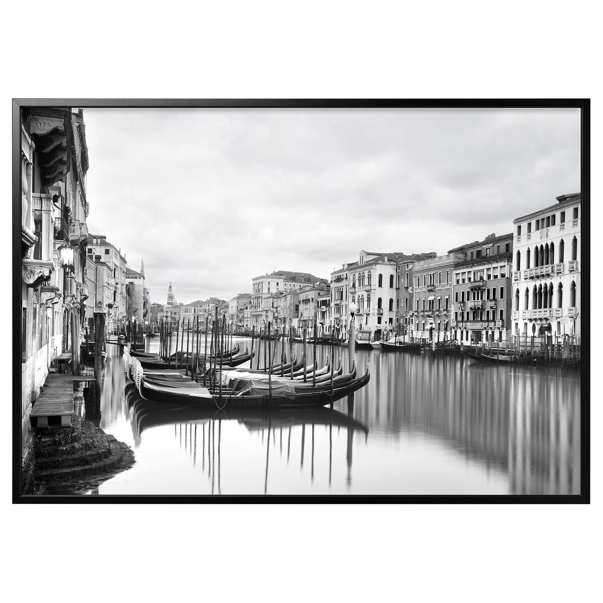 Çerçeveli resim, çok renkli, 200x140 cm, Canal Grande, siyah
