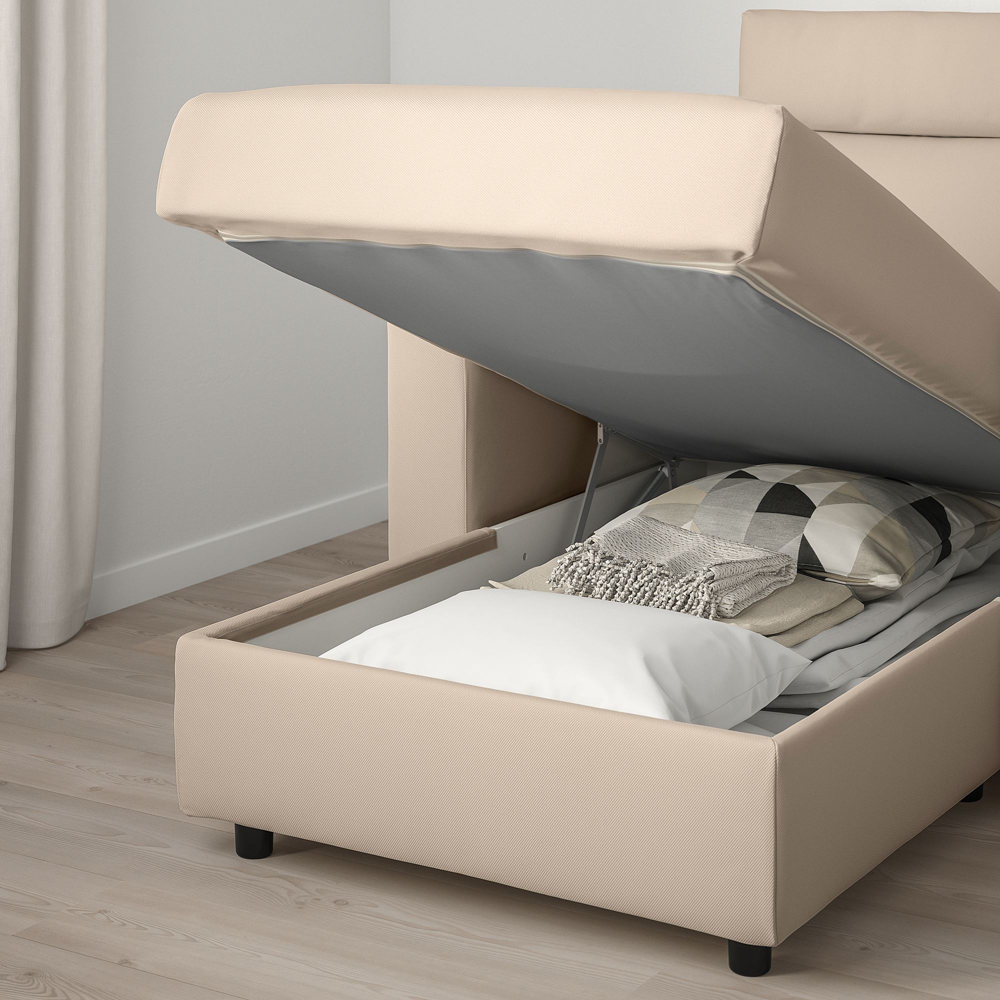 2'li kanepe ve uzanma koltuğu, hallarp bej, dar kolçaklı/baş destekli