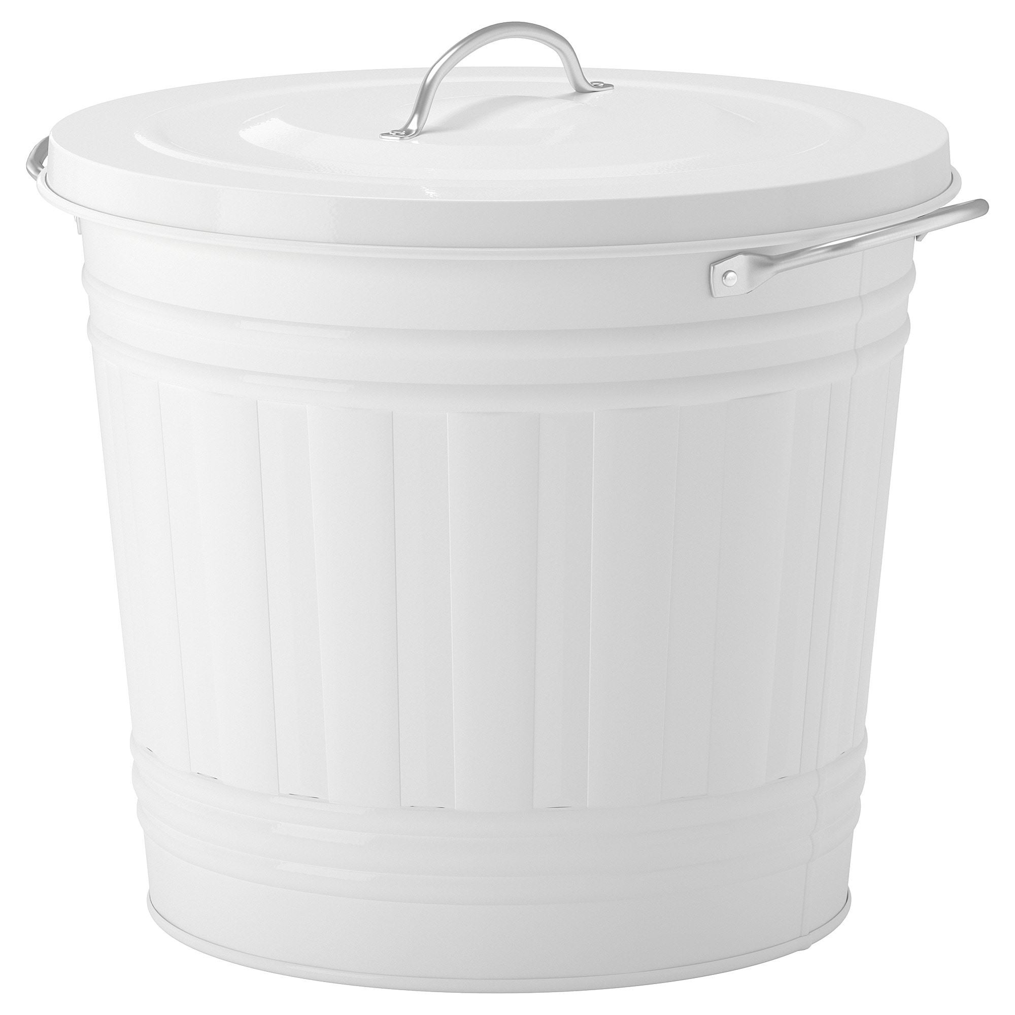 Çöp kutusu, beyaz, 16 lt, kapaklı