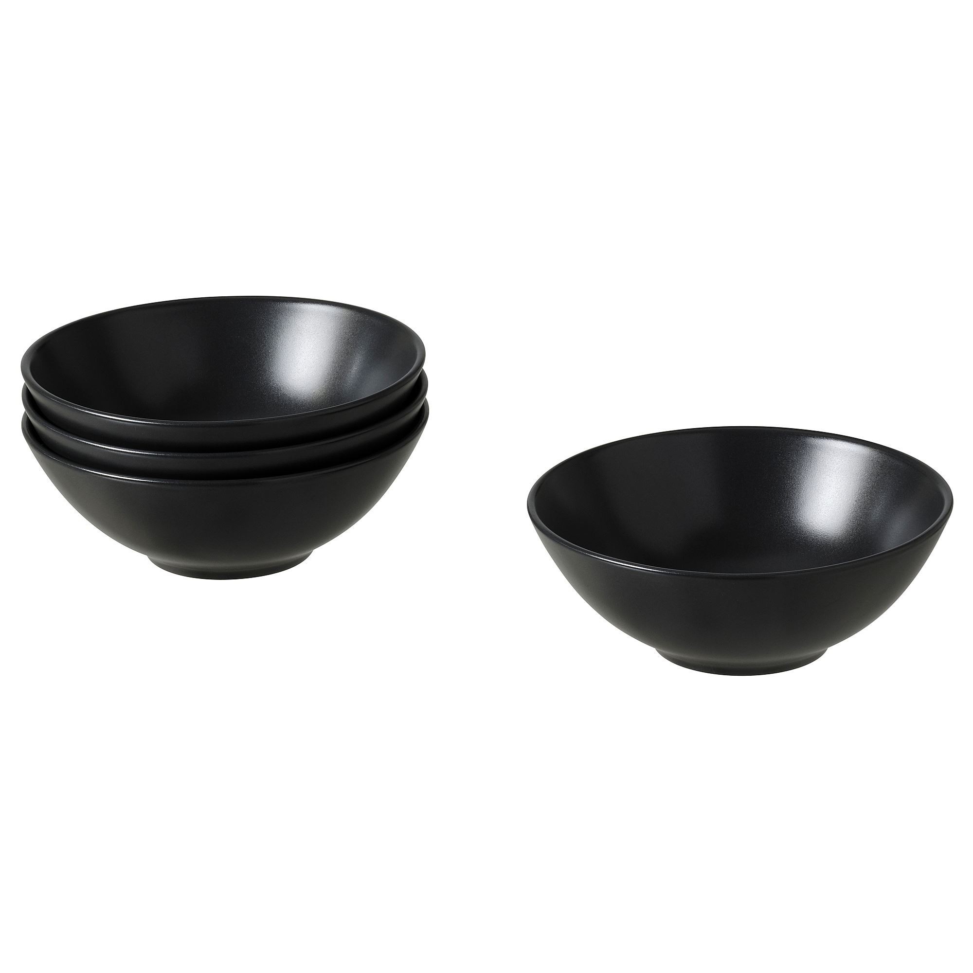 Kase seti, mat koyu gri, 16 cm, 4 adet