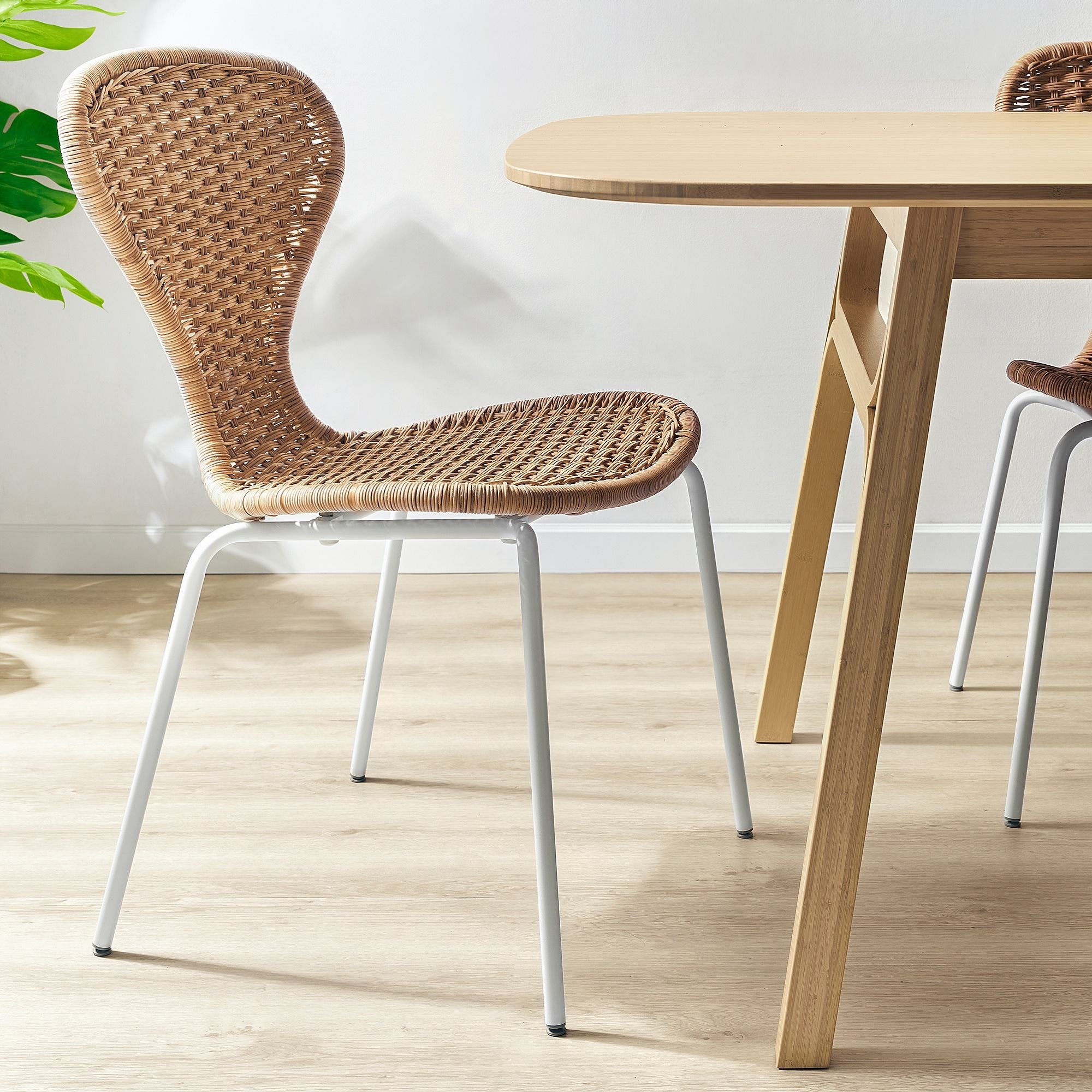 Sandalye, rattan-beyaz