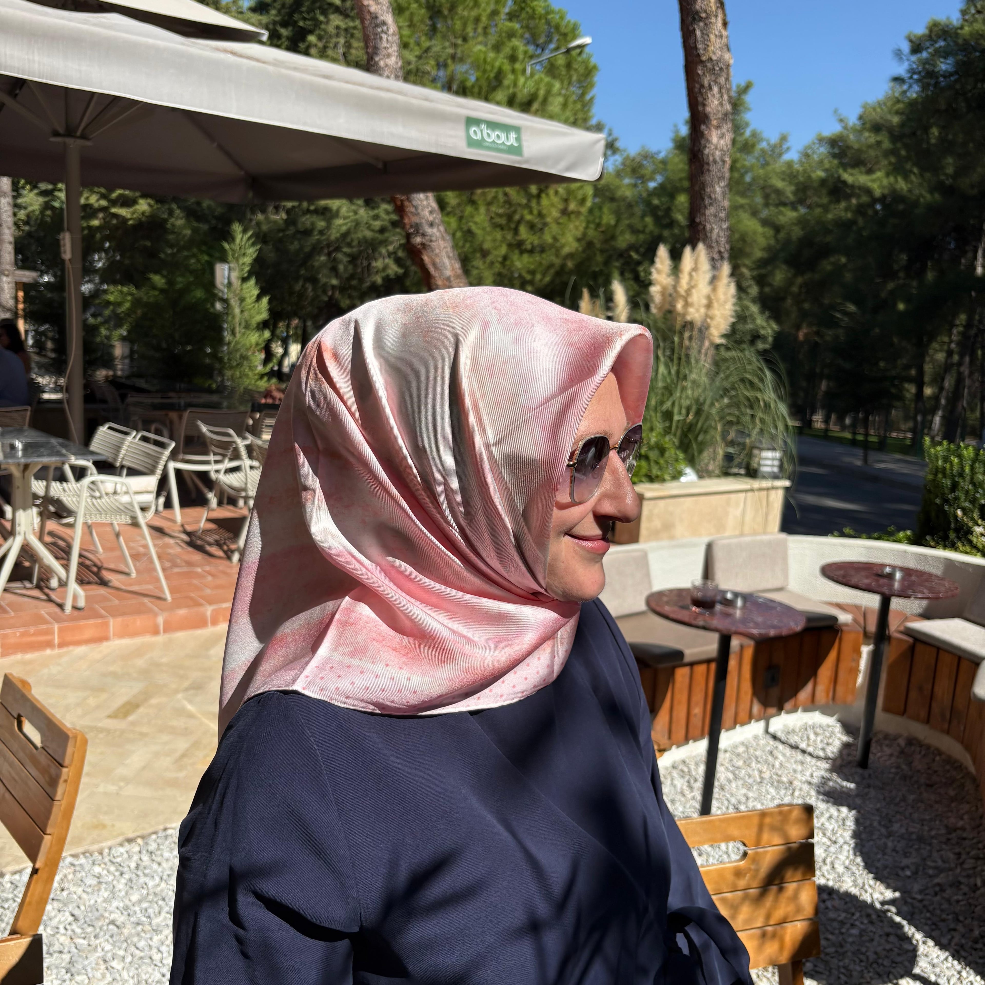 Mıhrıe Sade Pembe İpek Eşarp