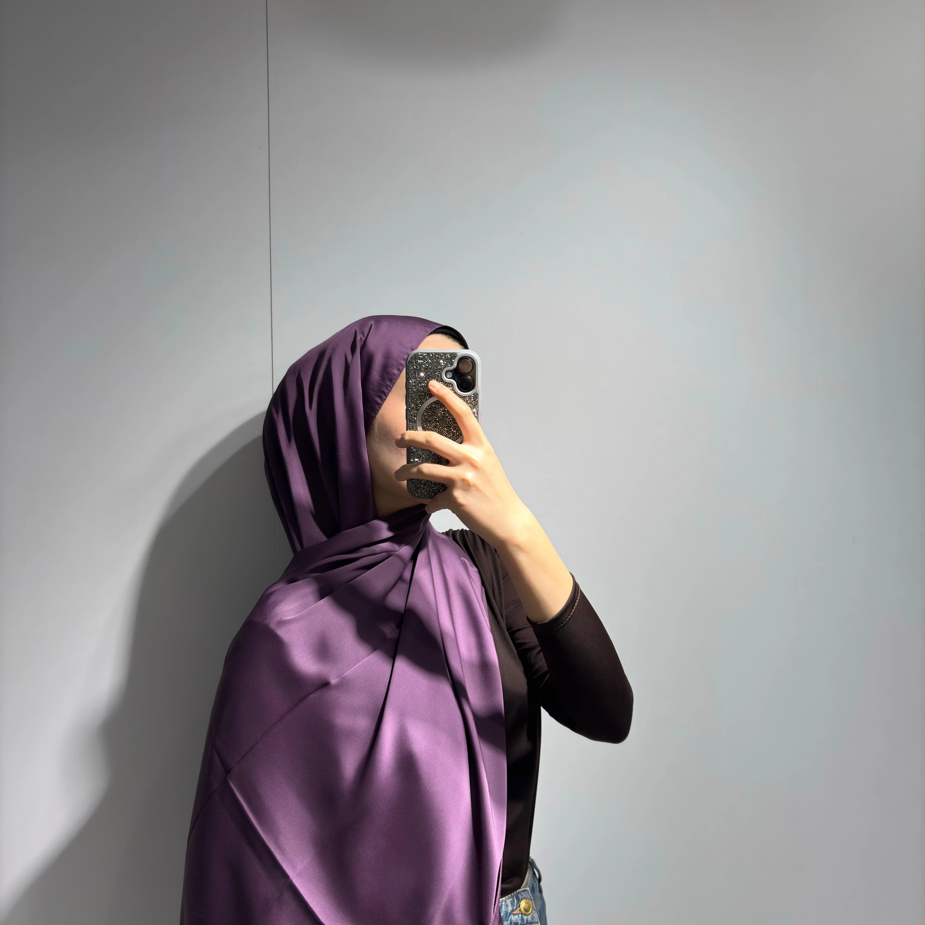 KC Kumlu İpek Şal - Mürdüm