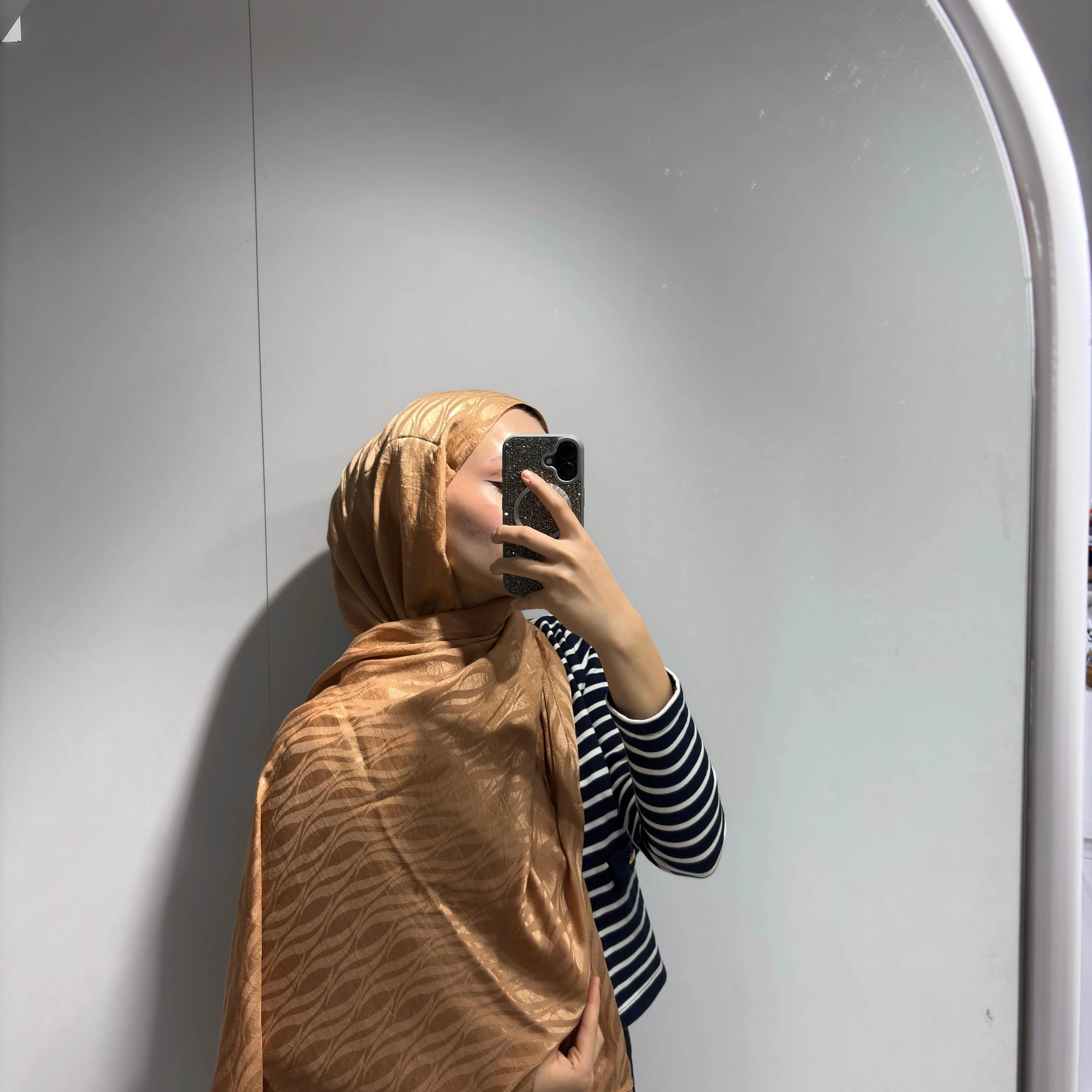 Su Yolu Desen Jakar Şal Somon