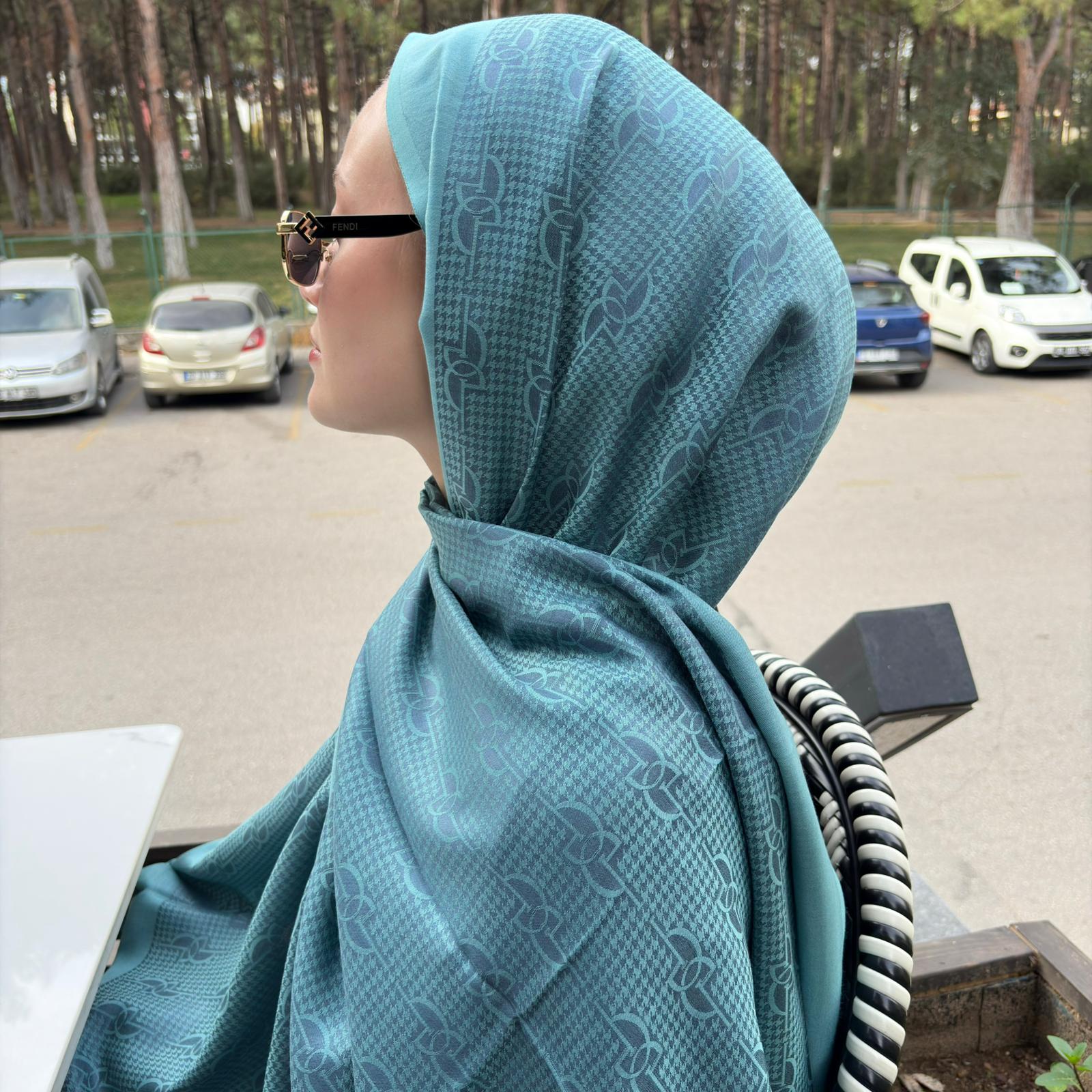 ipekevi Monogram Jakarlı Şal 08956 MENTOL