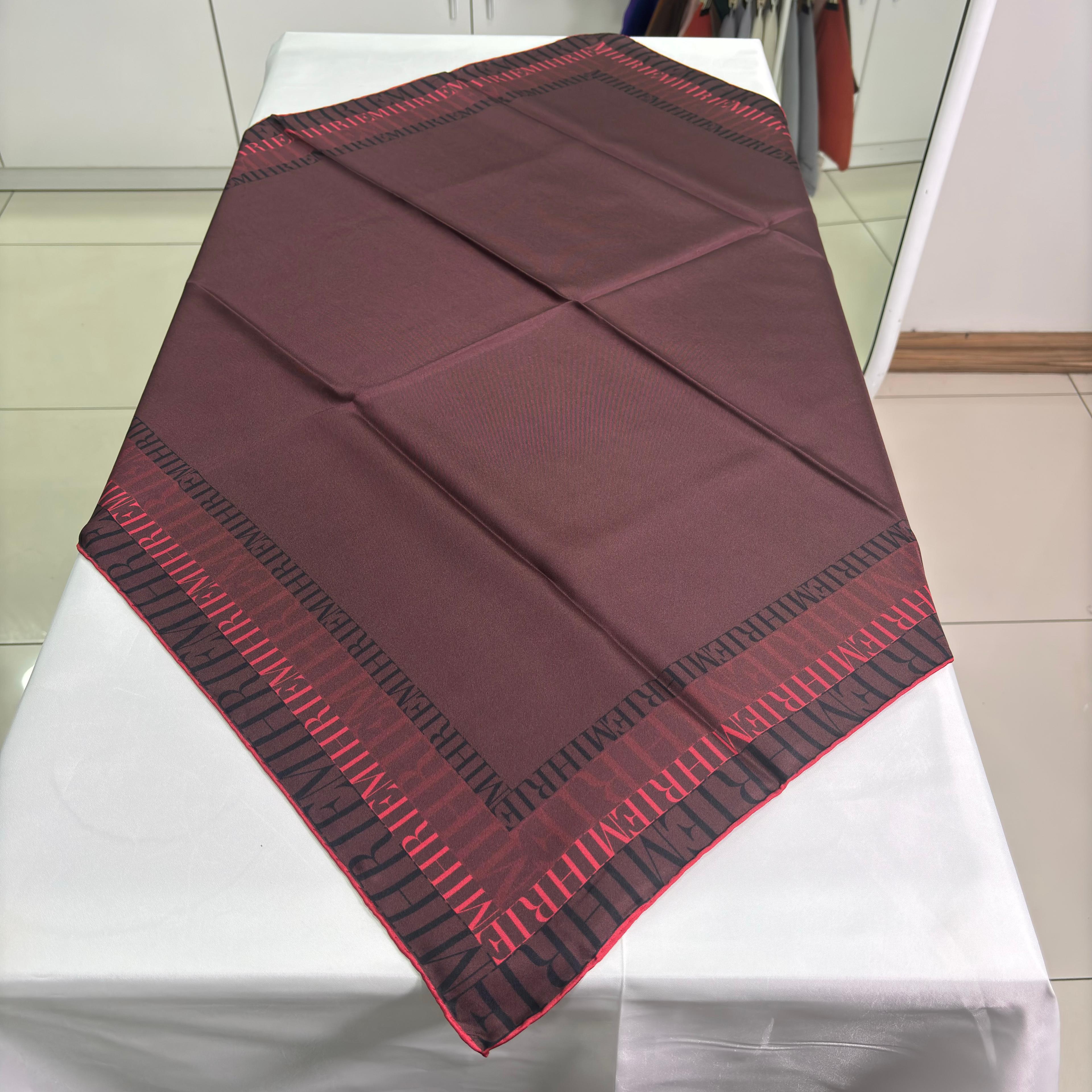 Mihrie İpek Eşarp -  Mihrie Desen - Koyu Bordo
