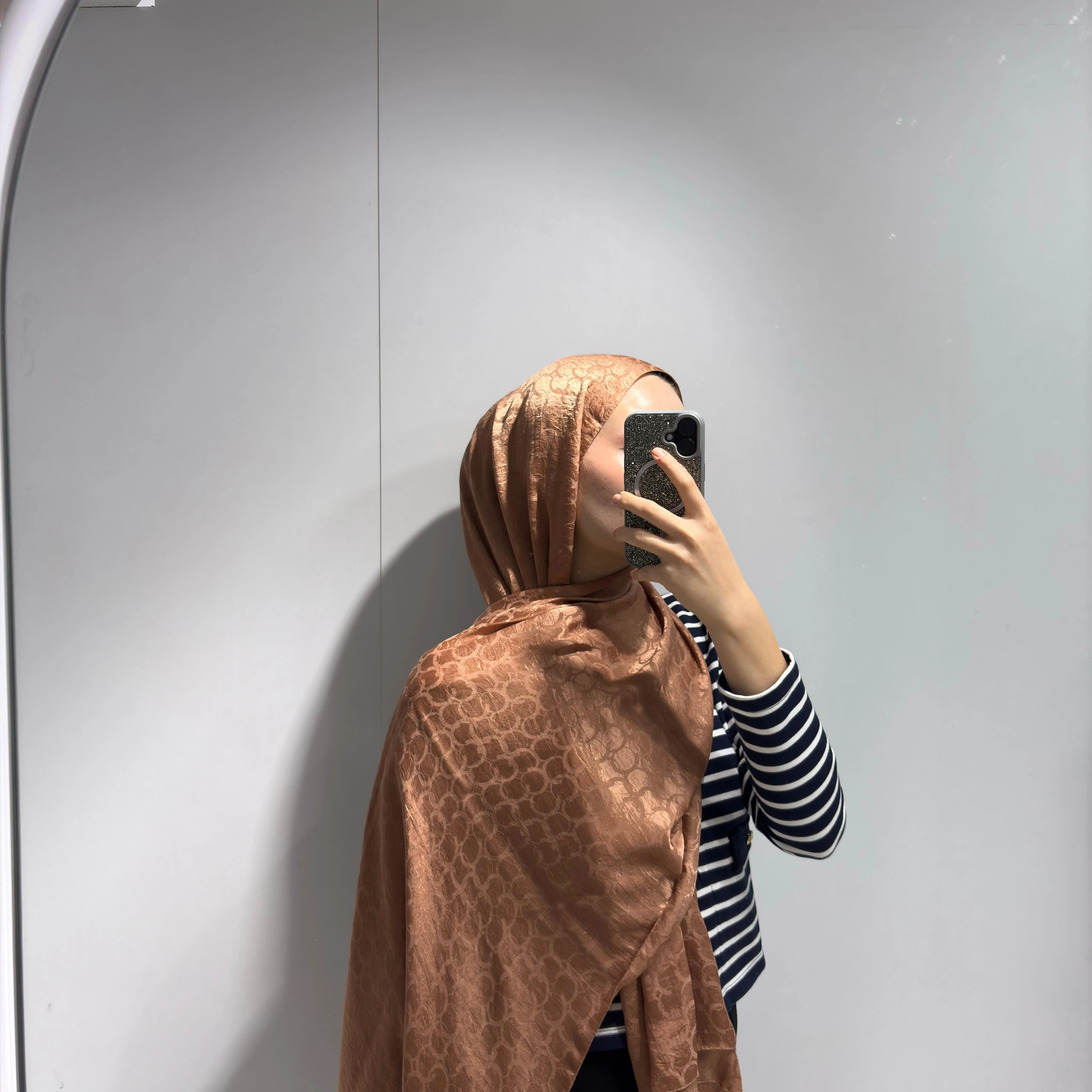 Halka Desen Jakar Şal Bakır