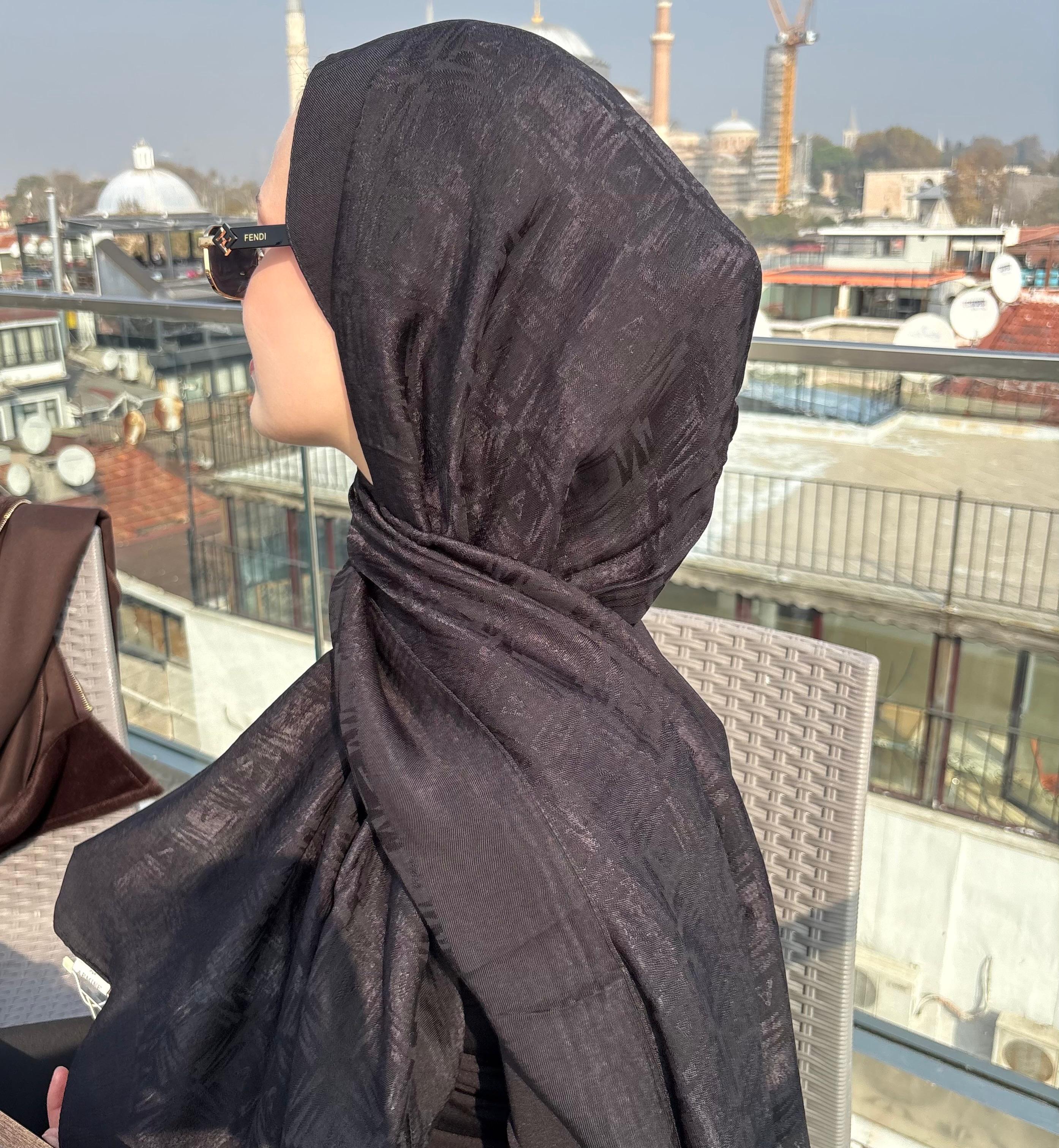 Armine Lyocell Naia Kare Monogram Şal 6 03