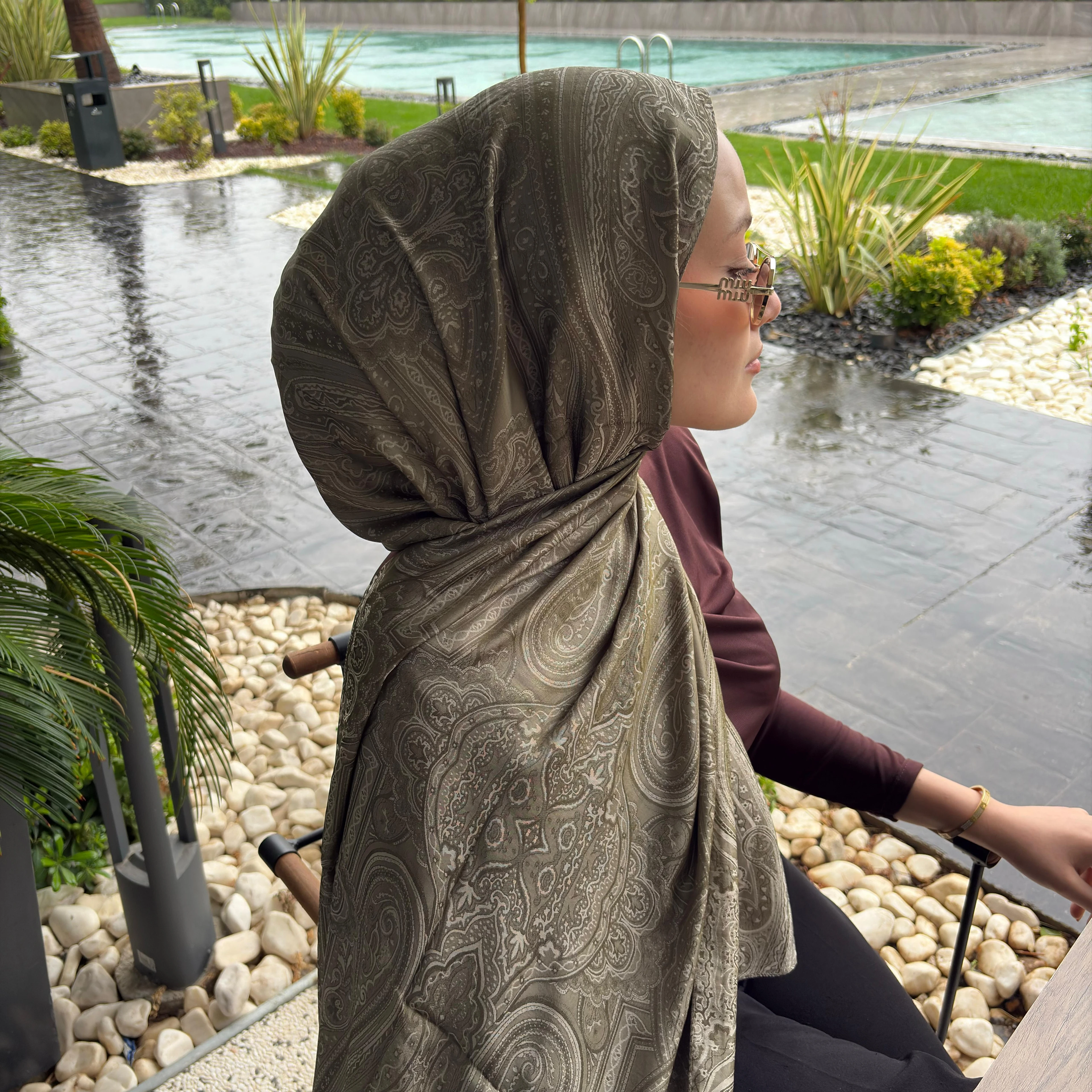 Saray Deseni Etnik Monogram Şal