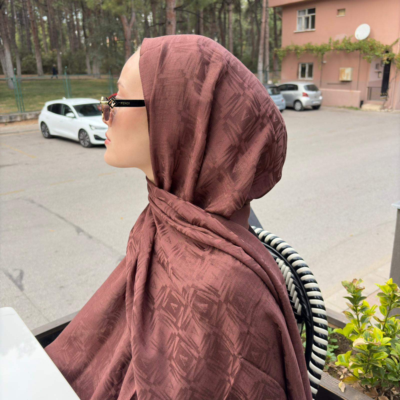 Armine Lyocell Naia Kare Monogram Şal 6 16