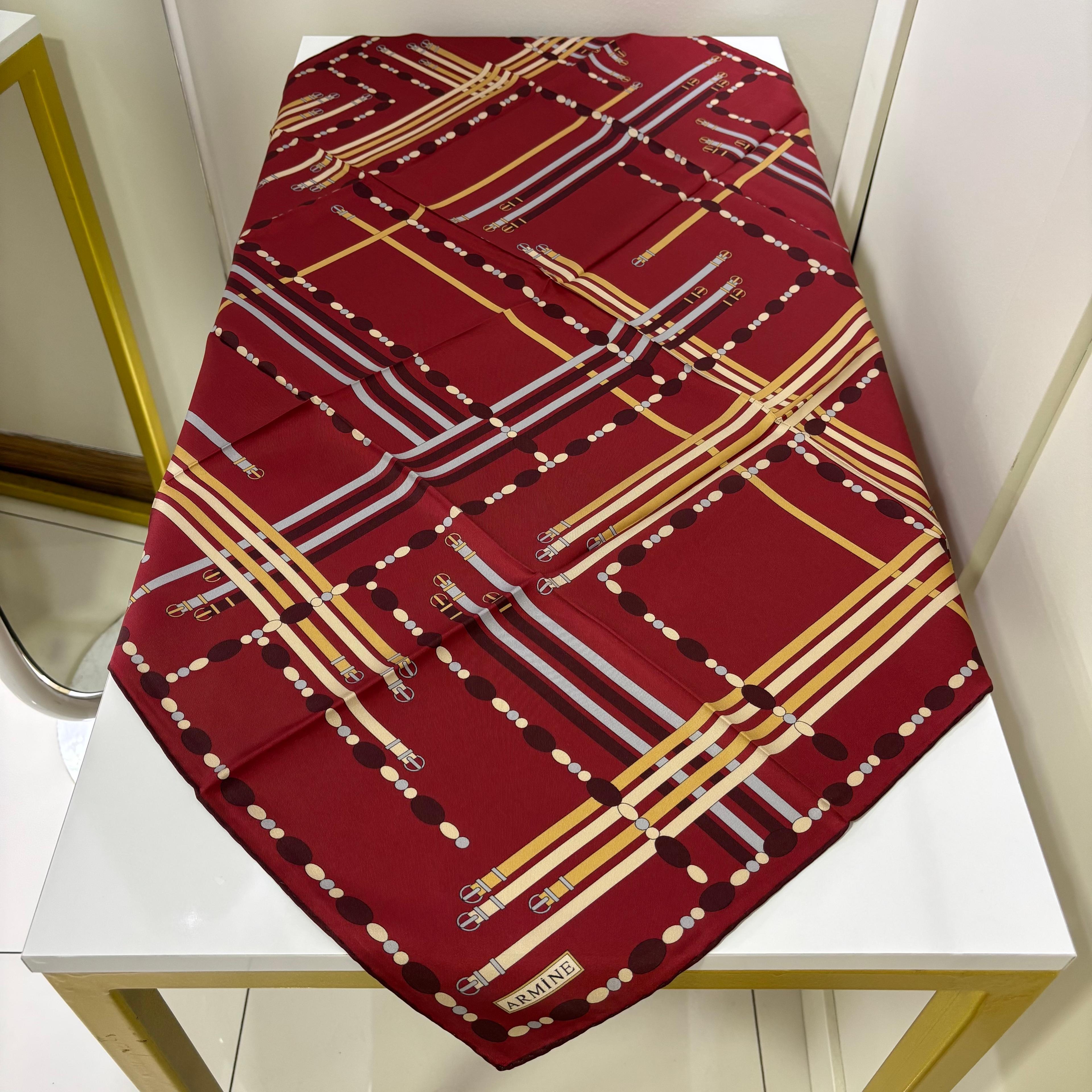 Armine İpek Eşarp 9407D Twill - Bordo