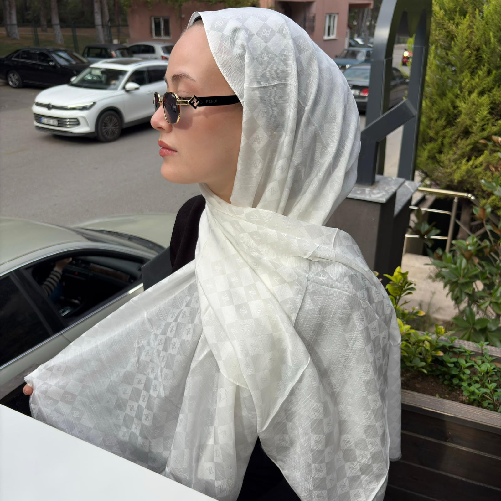 Armine Elegance İpek Pamuk Dama Şal 20