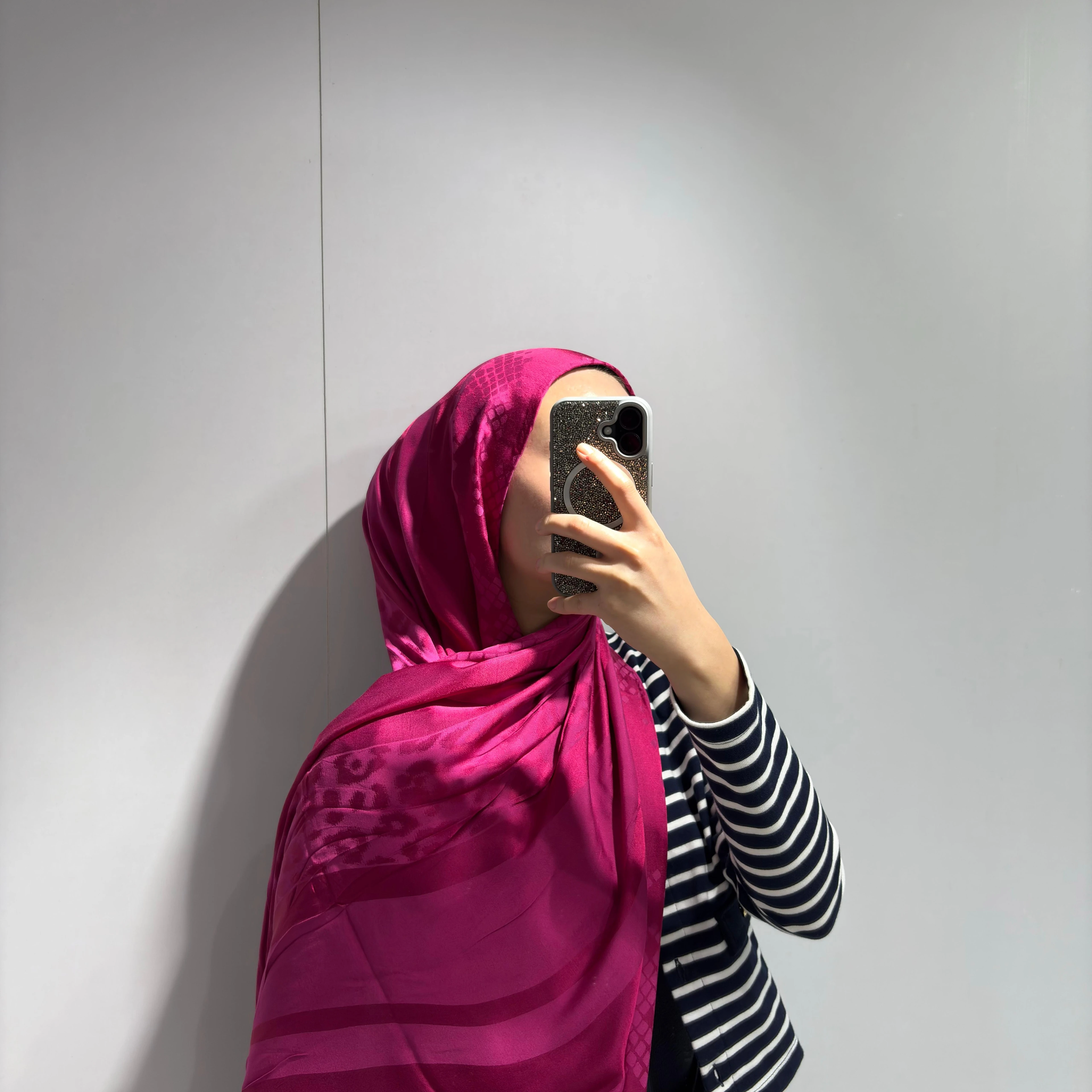 Safari desen Jakar Şal Fuşya