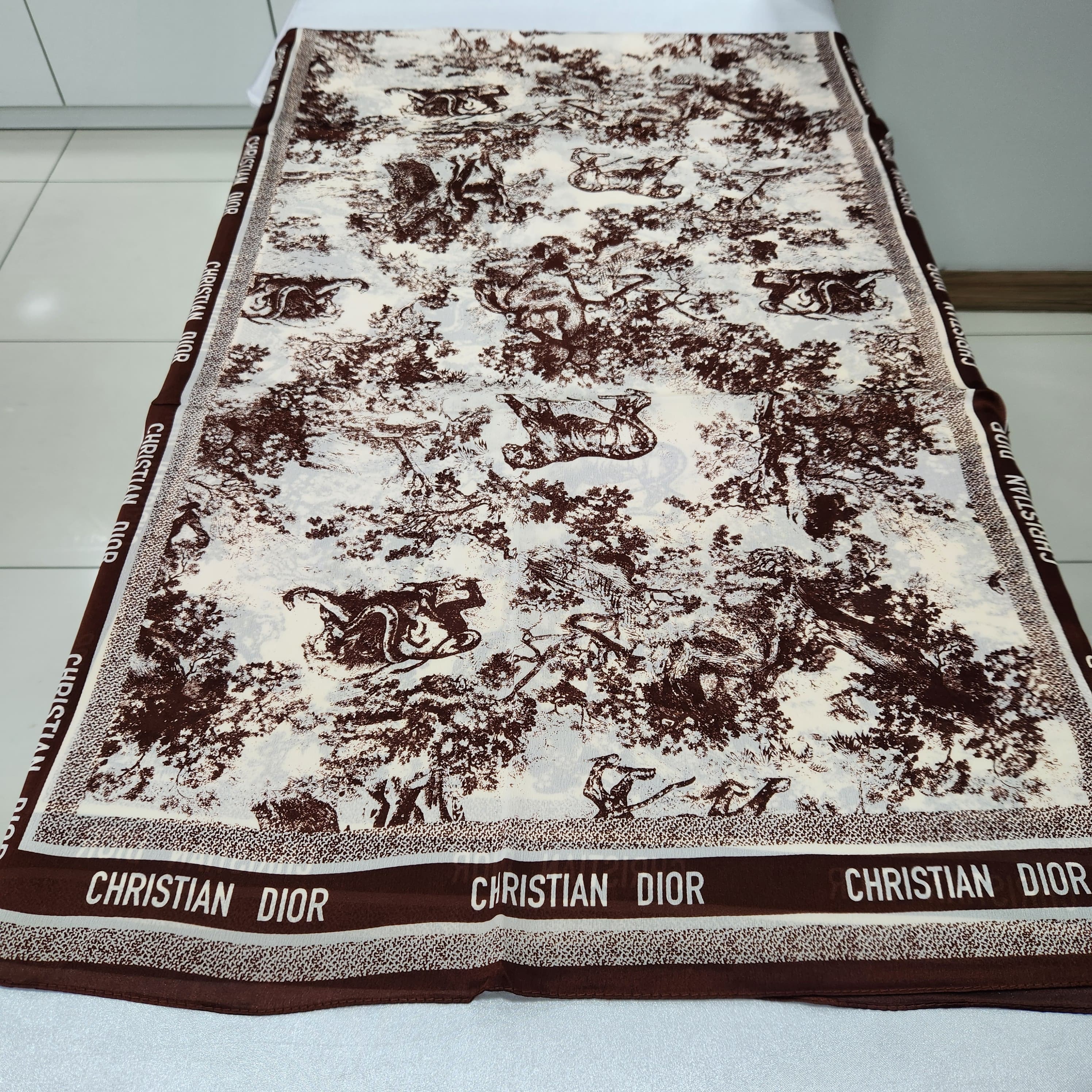 Vual İpek Şal Forest Desen - Kahverengi