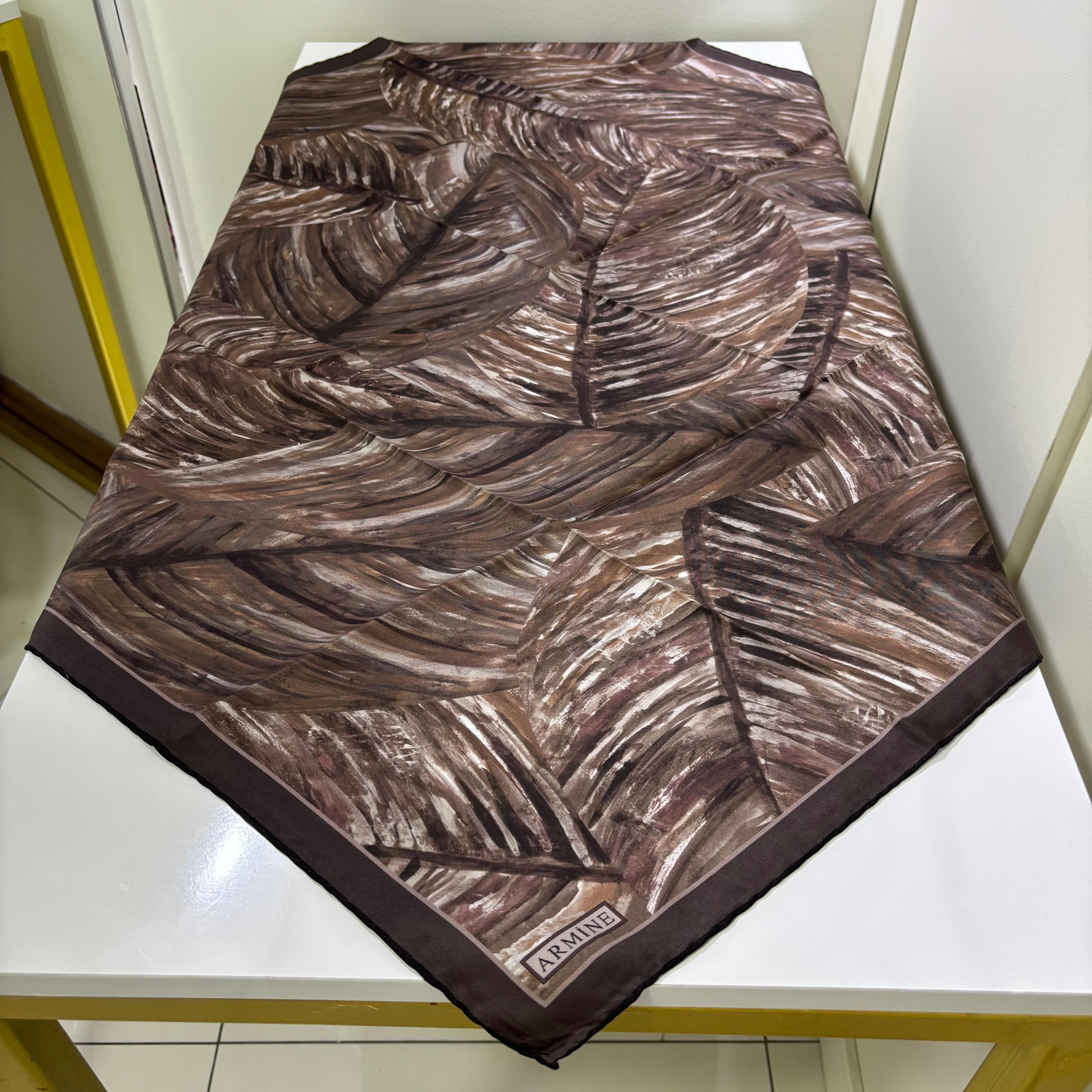 Armine İpek Eşarp 9430D Twill - Kahve