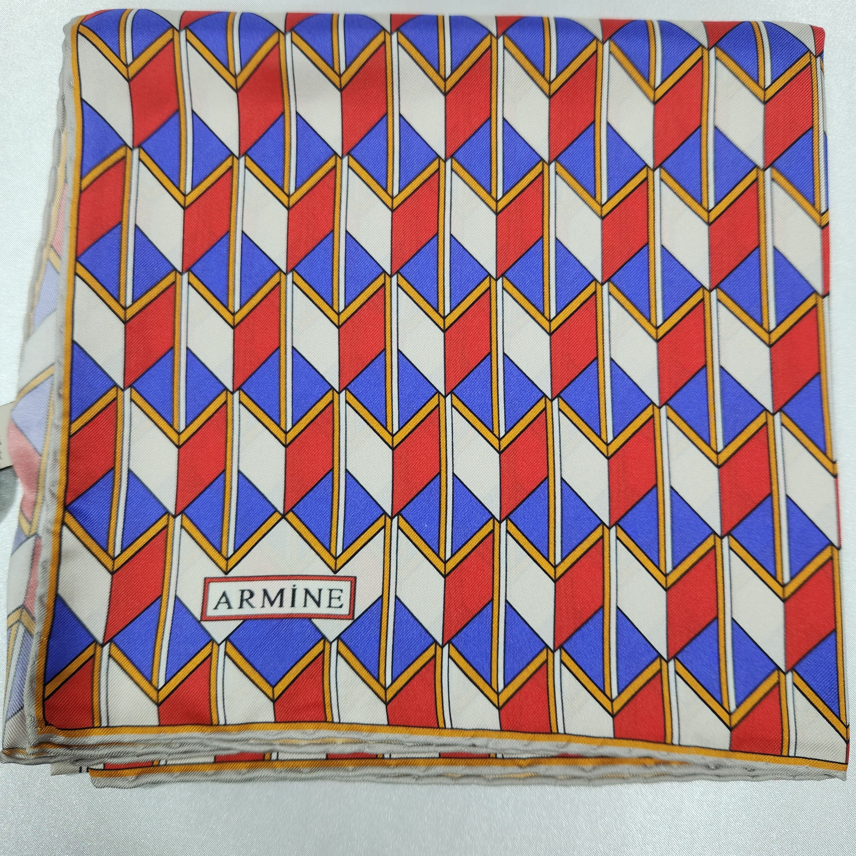 Geometrik Desen İpek Eşarp