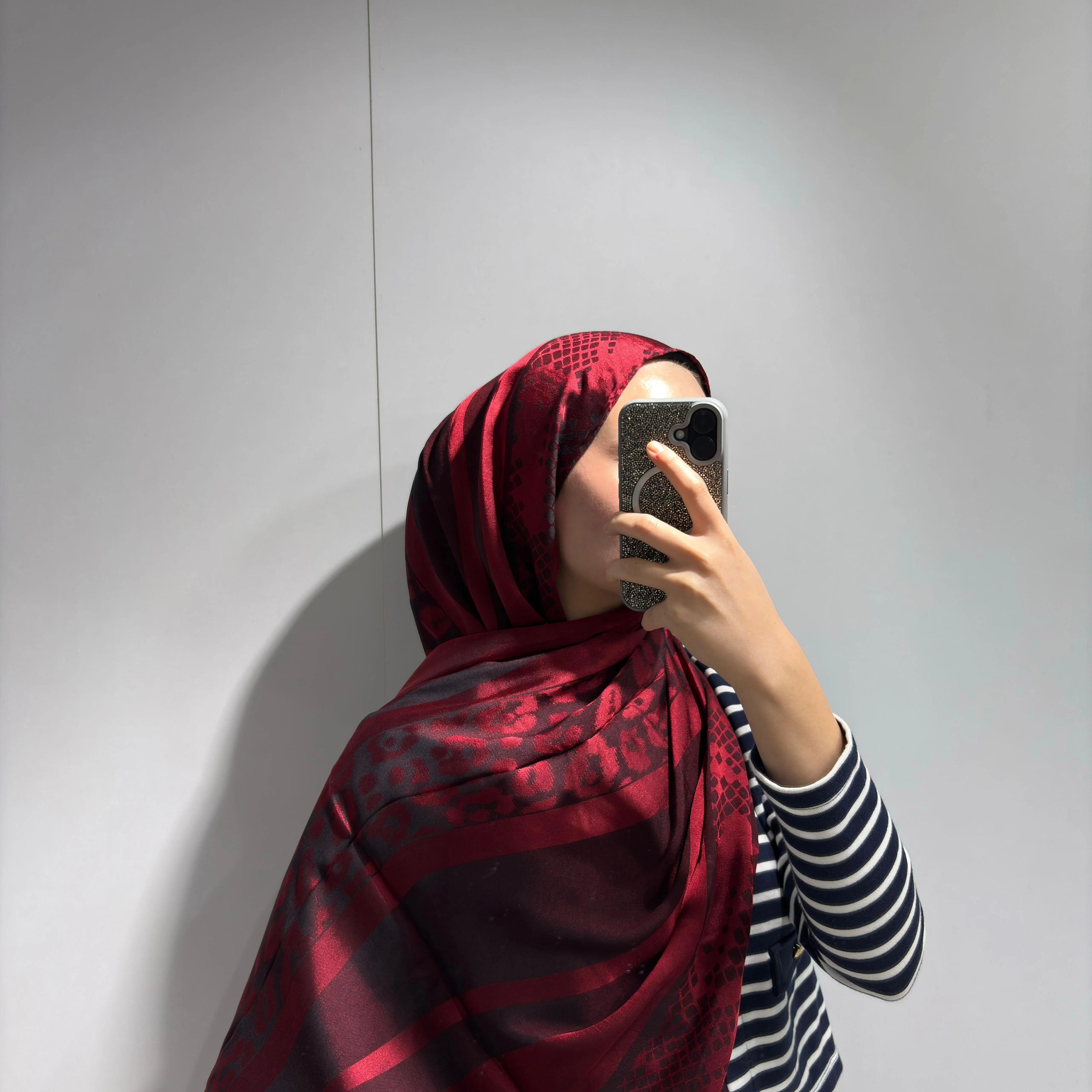 Safari desen Jakar Şal Bordo