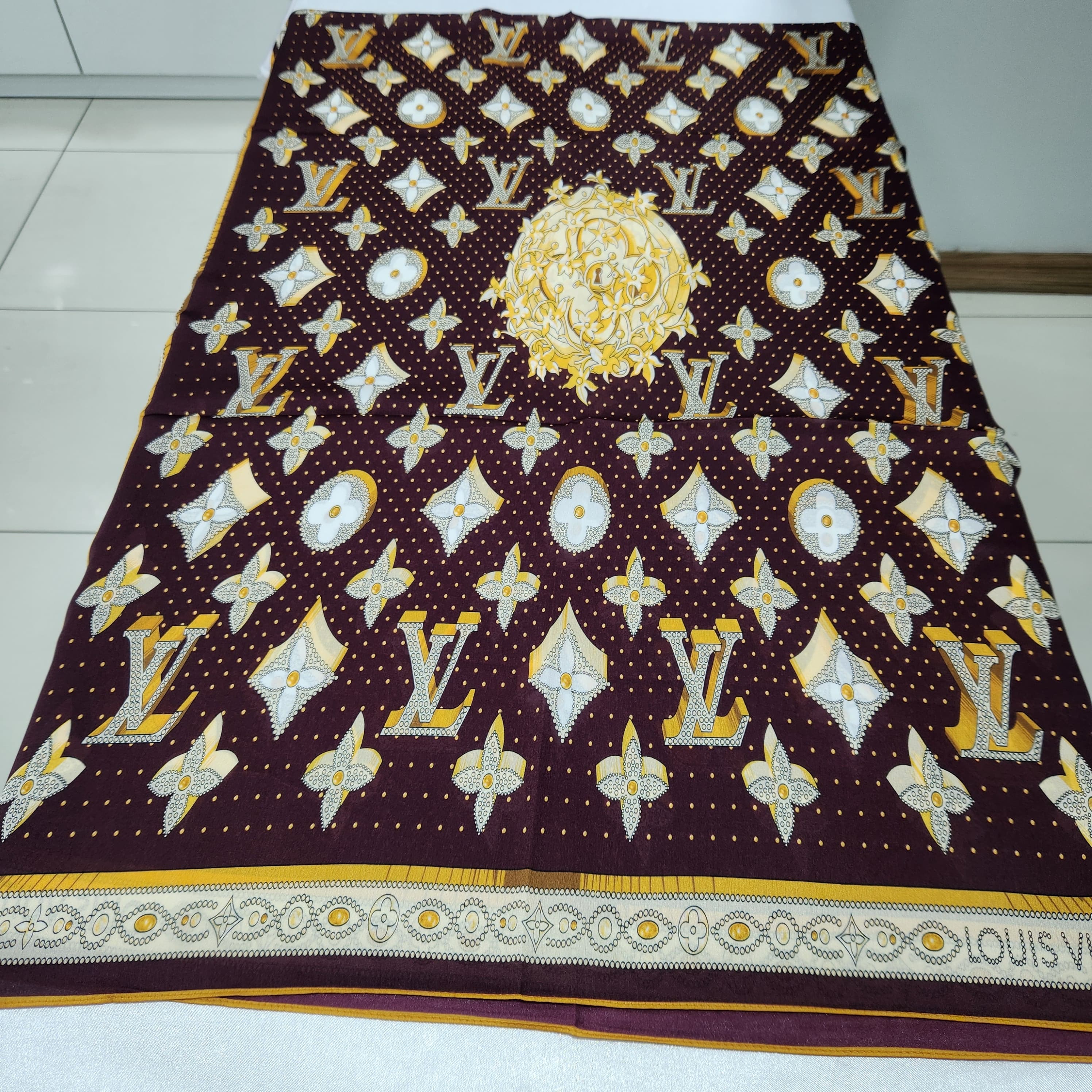 İthal Vual İpek Şal LV Monogram 