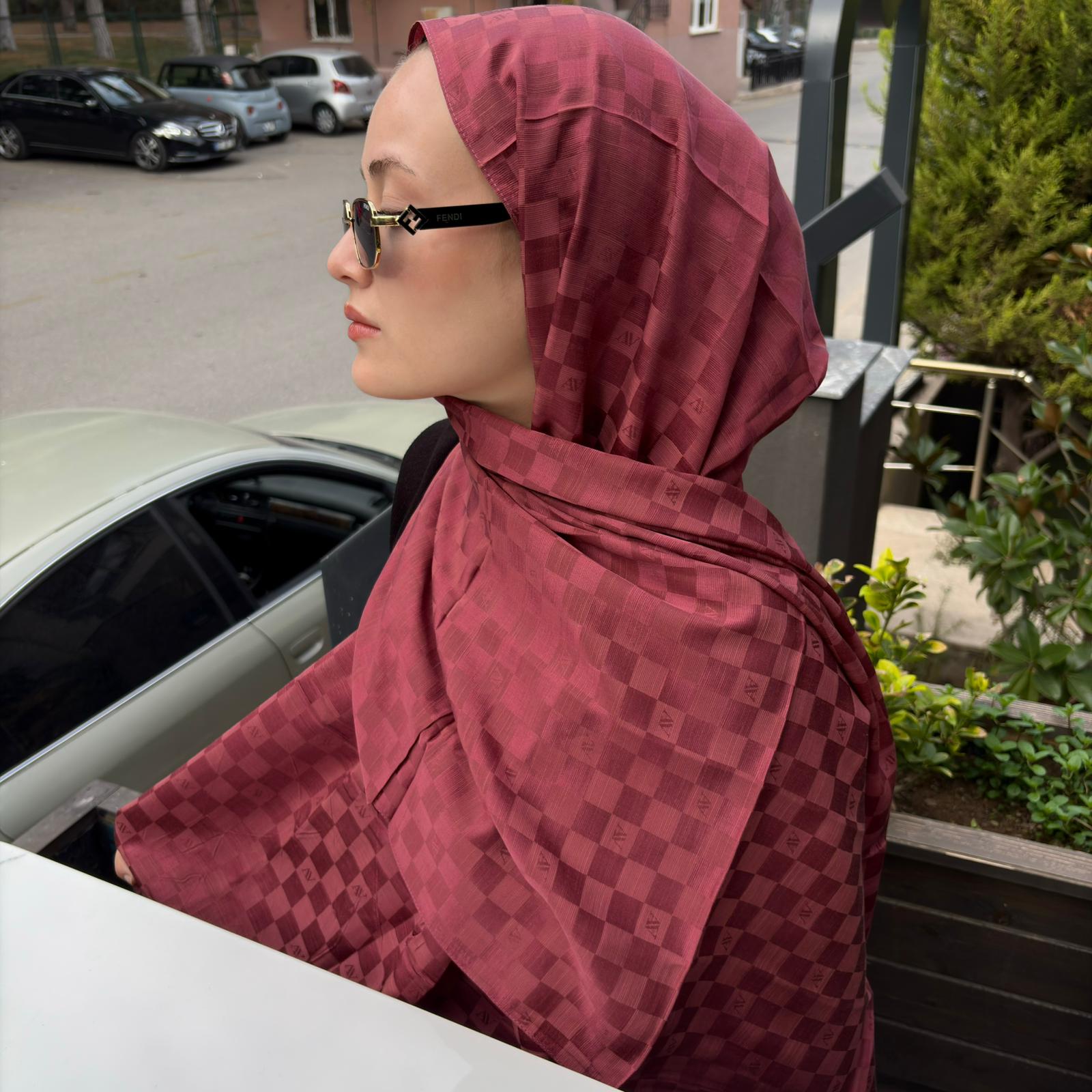 Armine Elegance İpek Pamuk Dama Şal 32