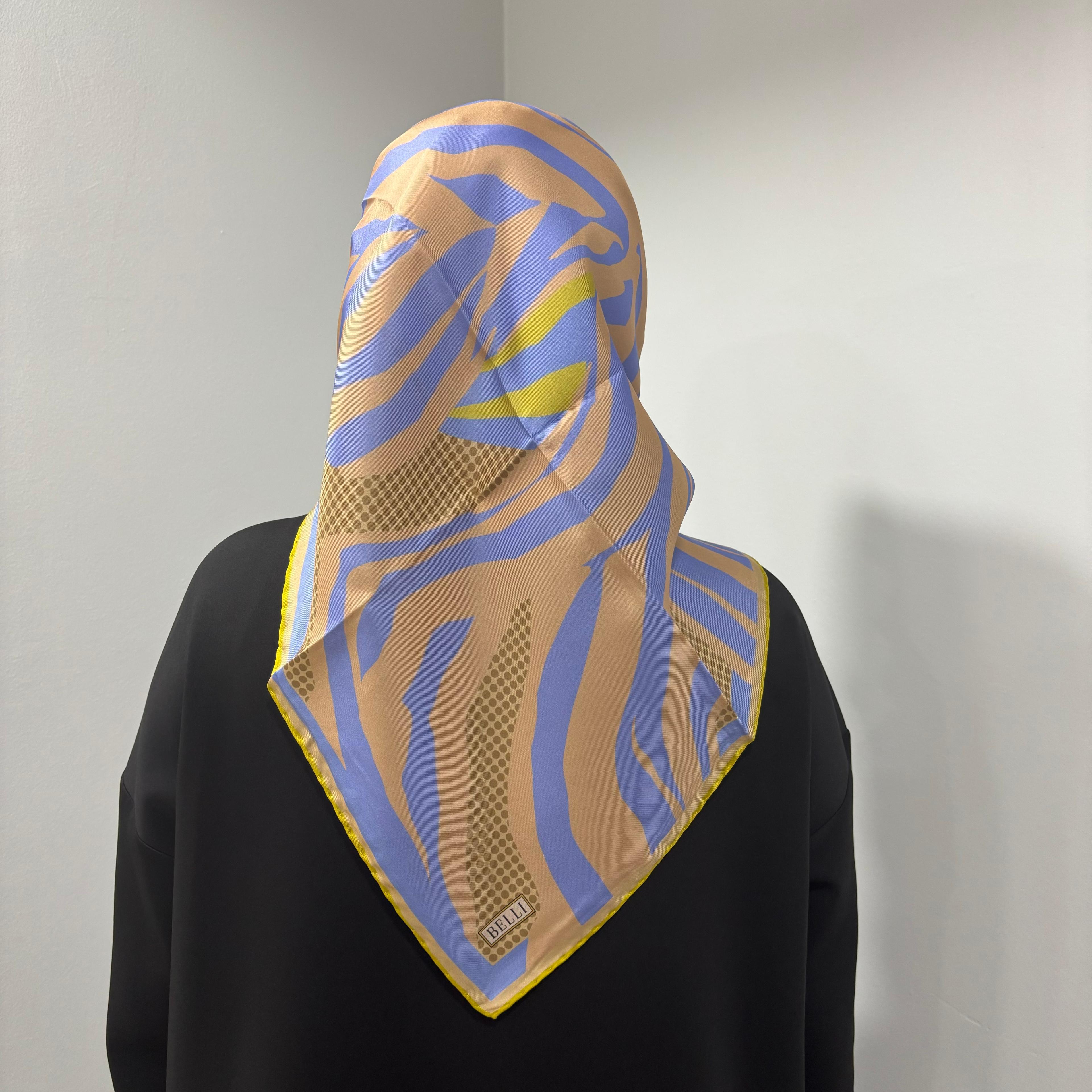 Zebra Desen İpek Eşarp