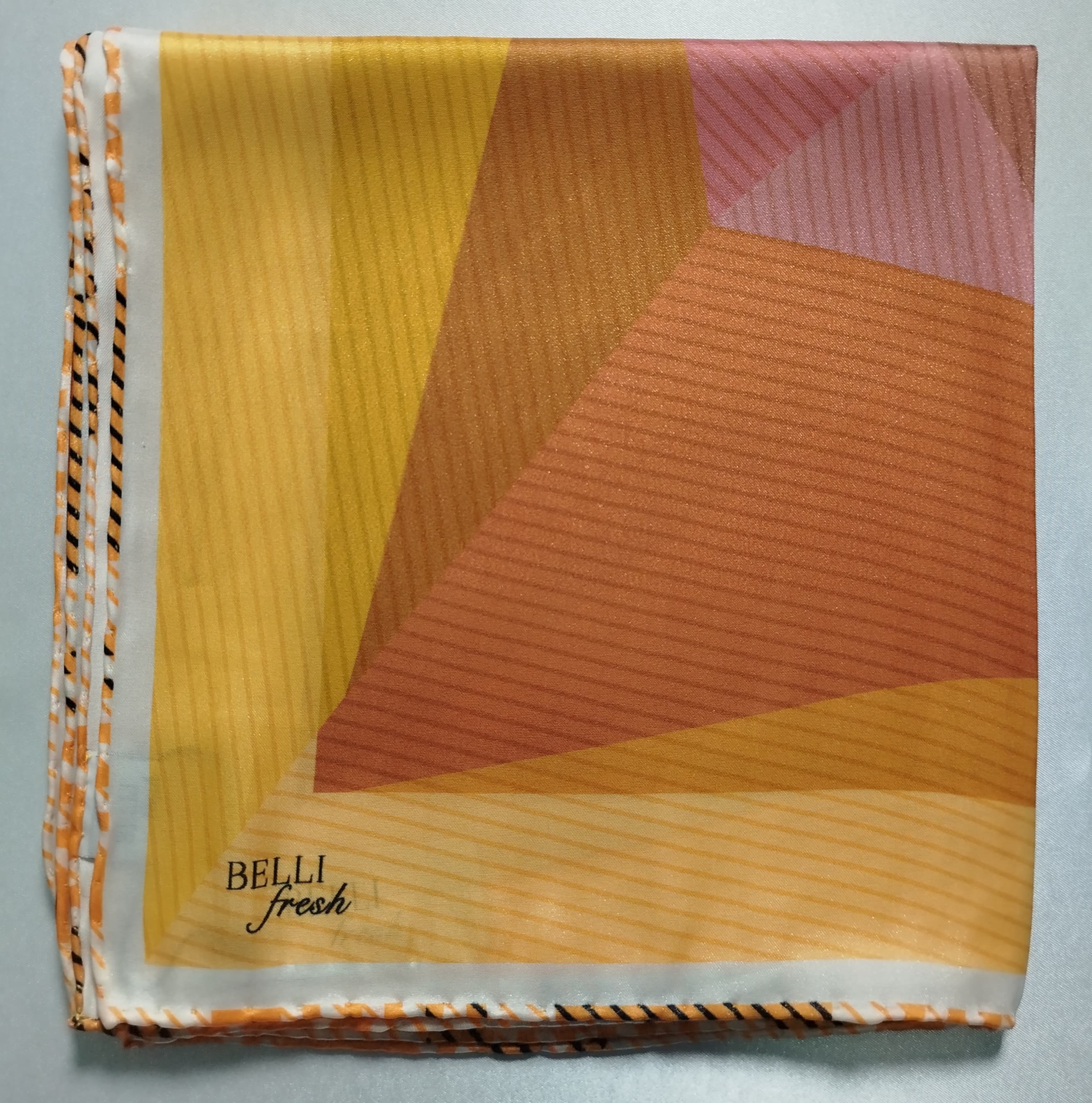 BELLİ FRESH GEOMETRİK ÇİZGİLİ EŞARP - Turuncu