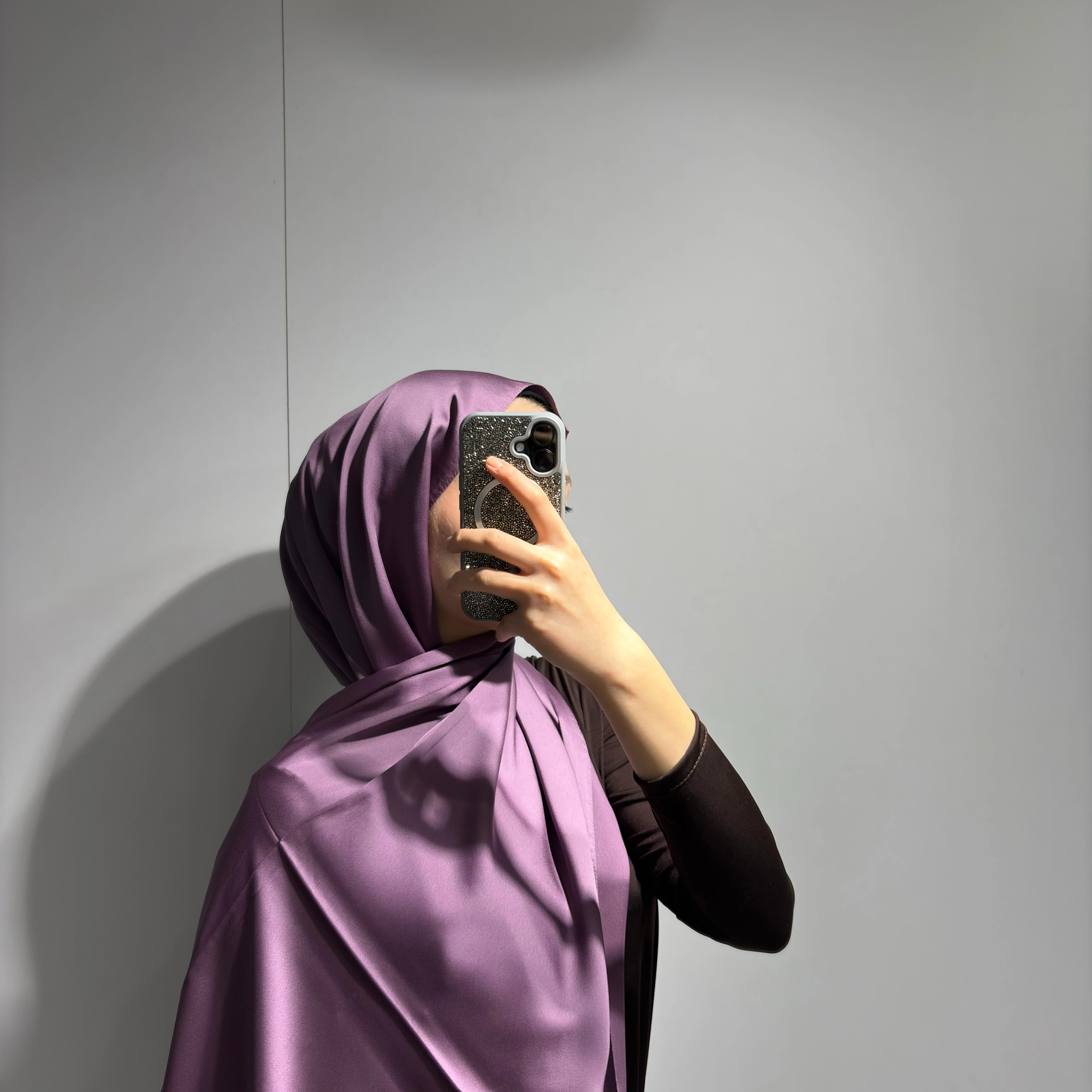 KC Kumlu İpek Şal - Açık Mürdüm