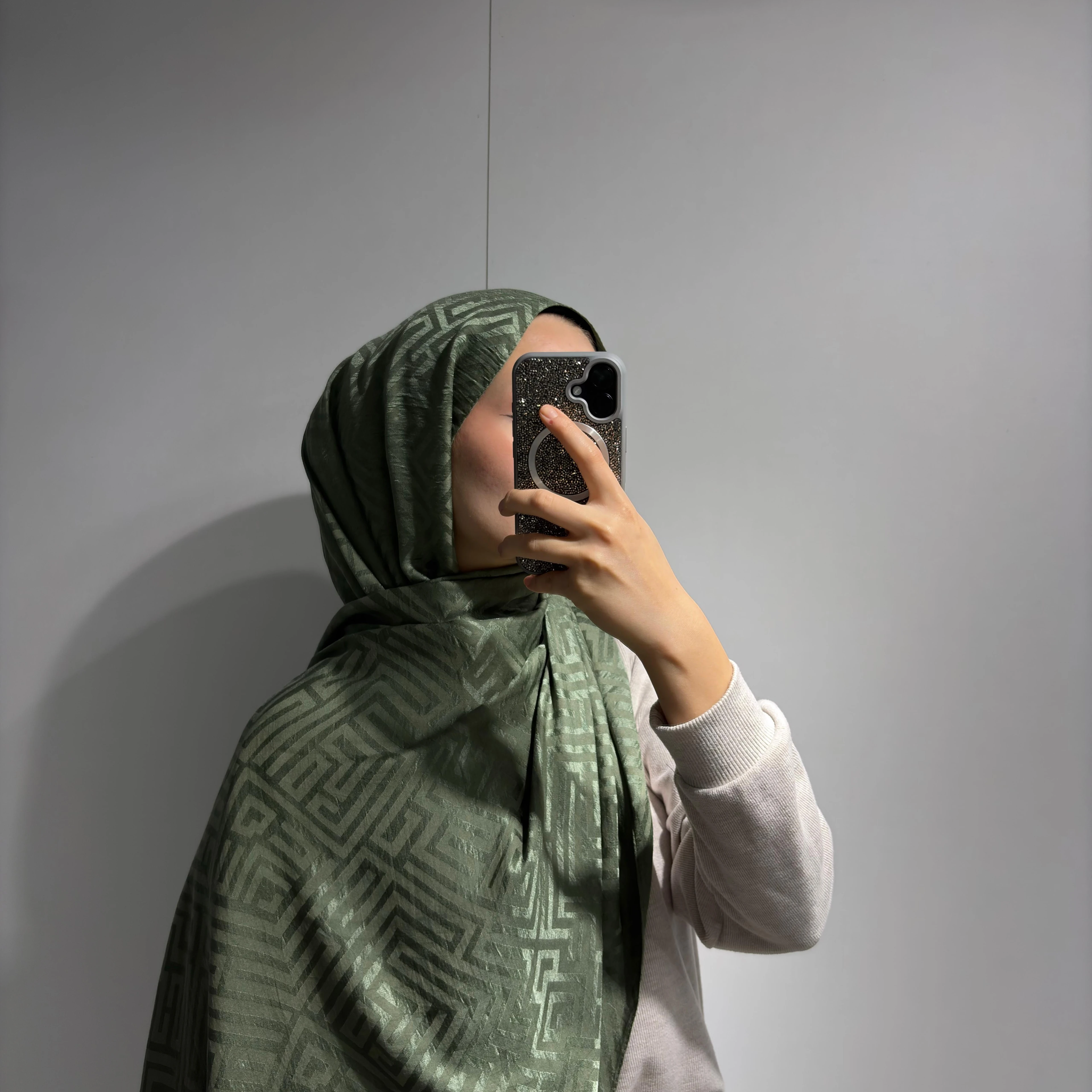 Labirent Desen Jakar şal Çağla