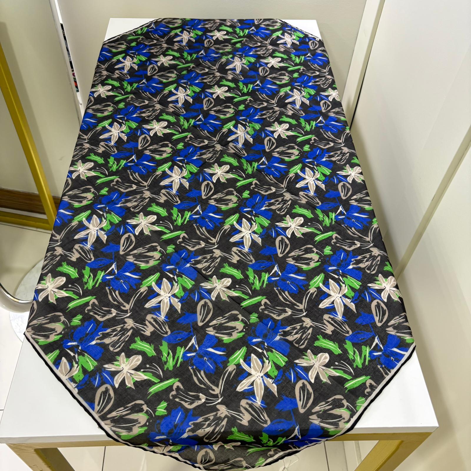 Silk Home Bahçe Rüyası - Siyah-Yeşil-Saks Mavisi