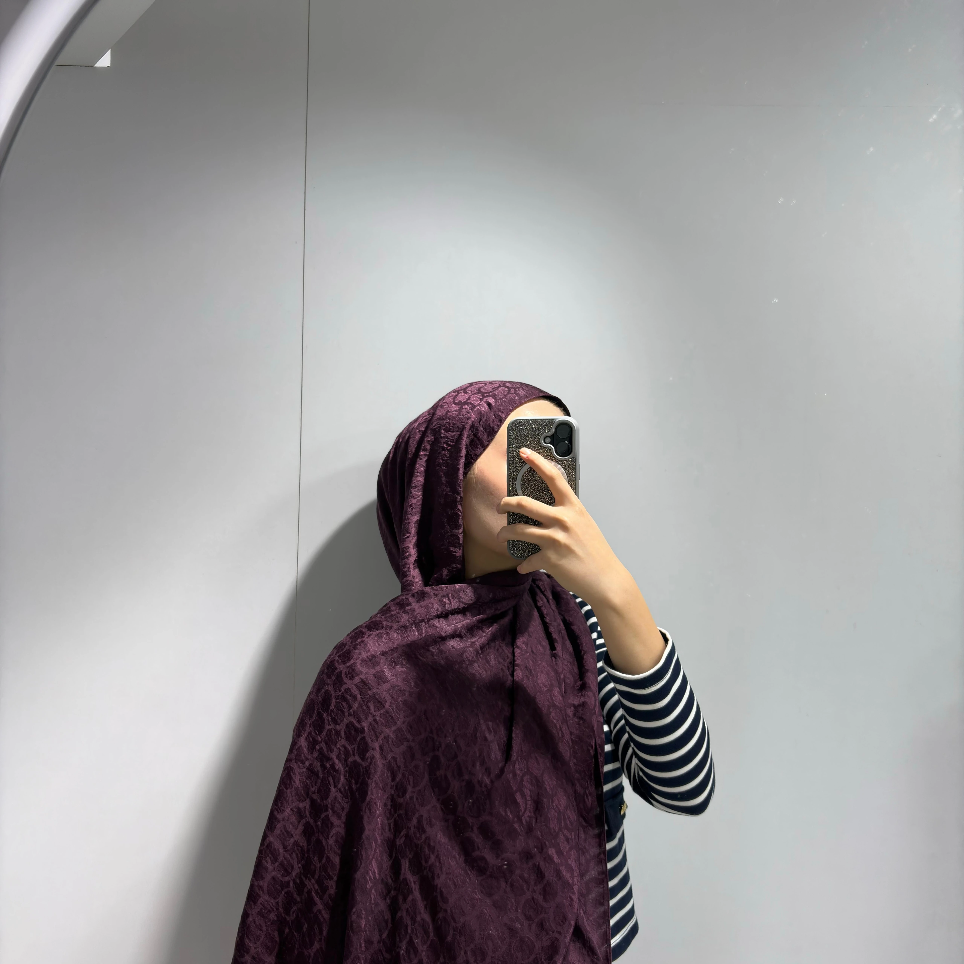 Halka Desen Jakar Şal Mürdüm