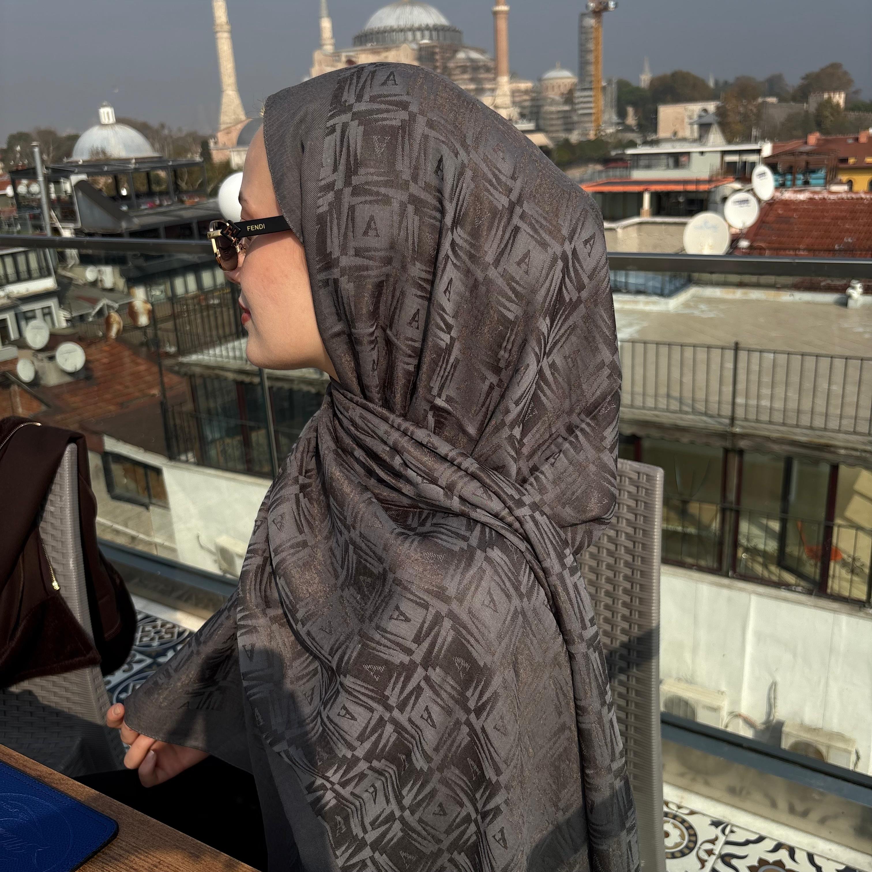 Armine Lyocell Naia Kare Monogram Şal 6 18