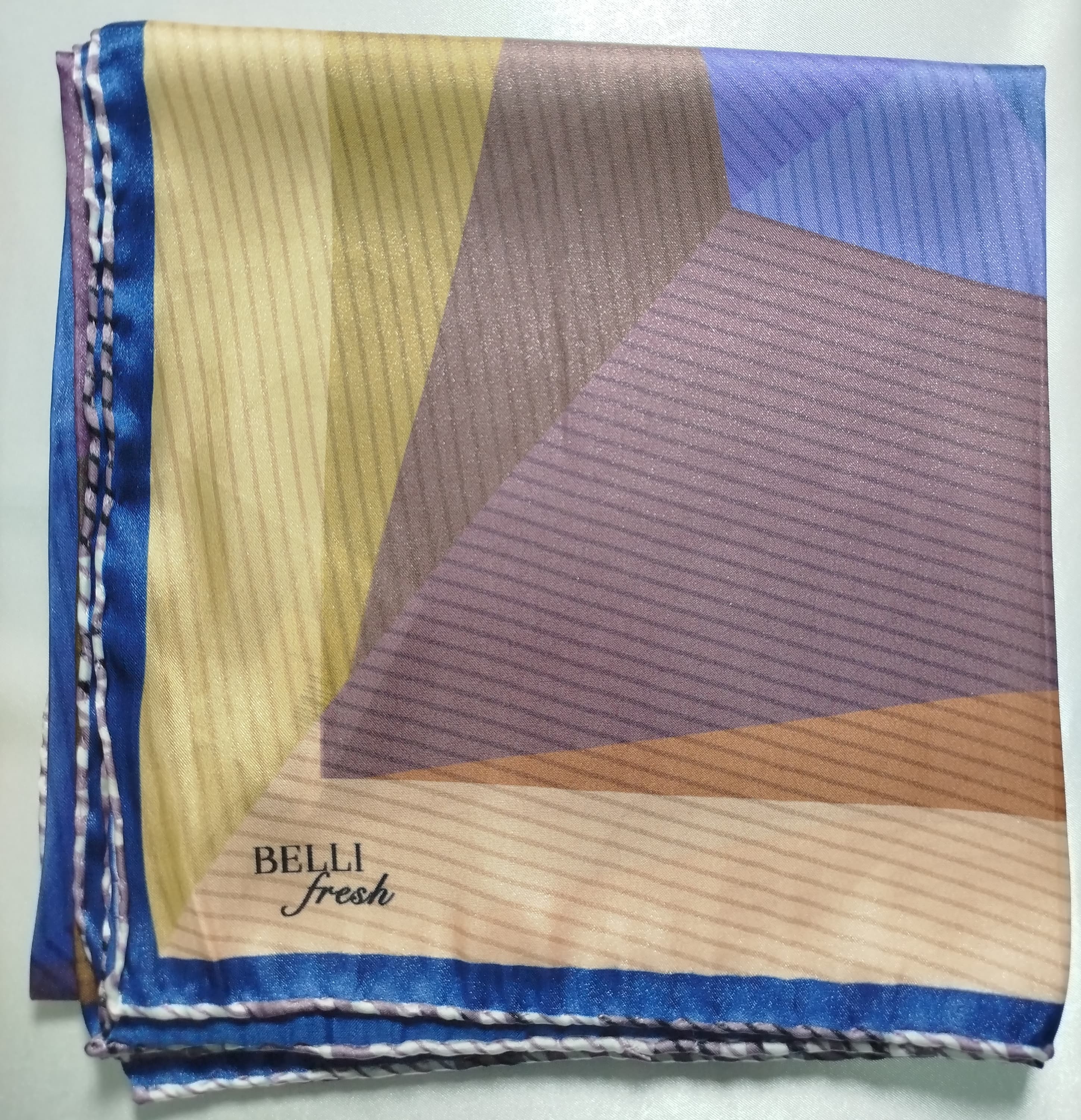 BELLİ FRESH GEOMETRİK ÇİZGİLİ EŞARP - lacivertt