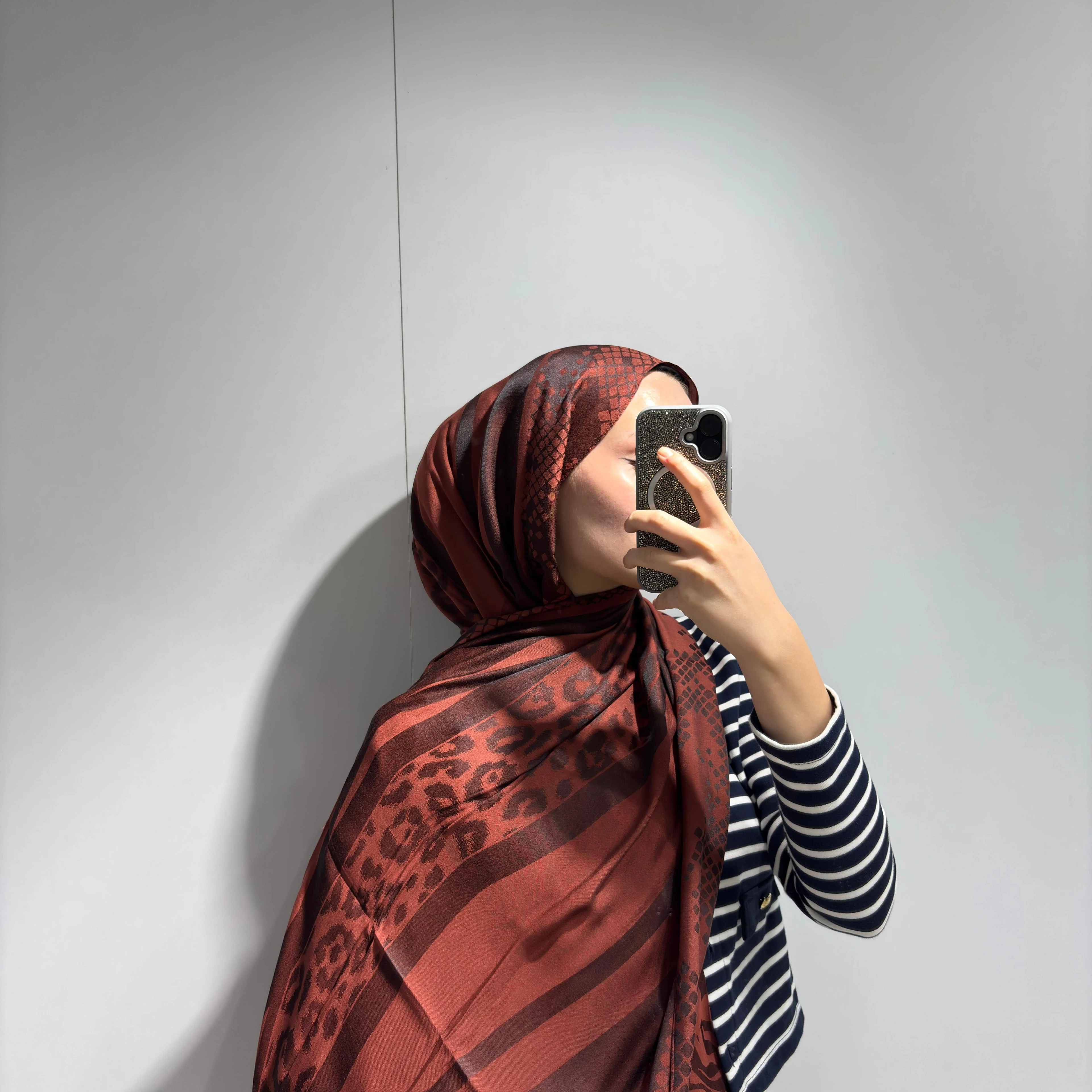 Safari desen Jakar Şal Kahve