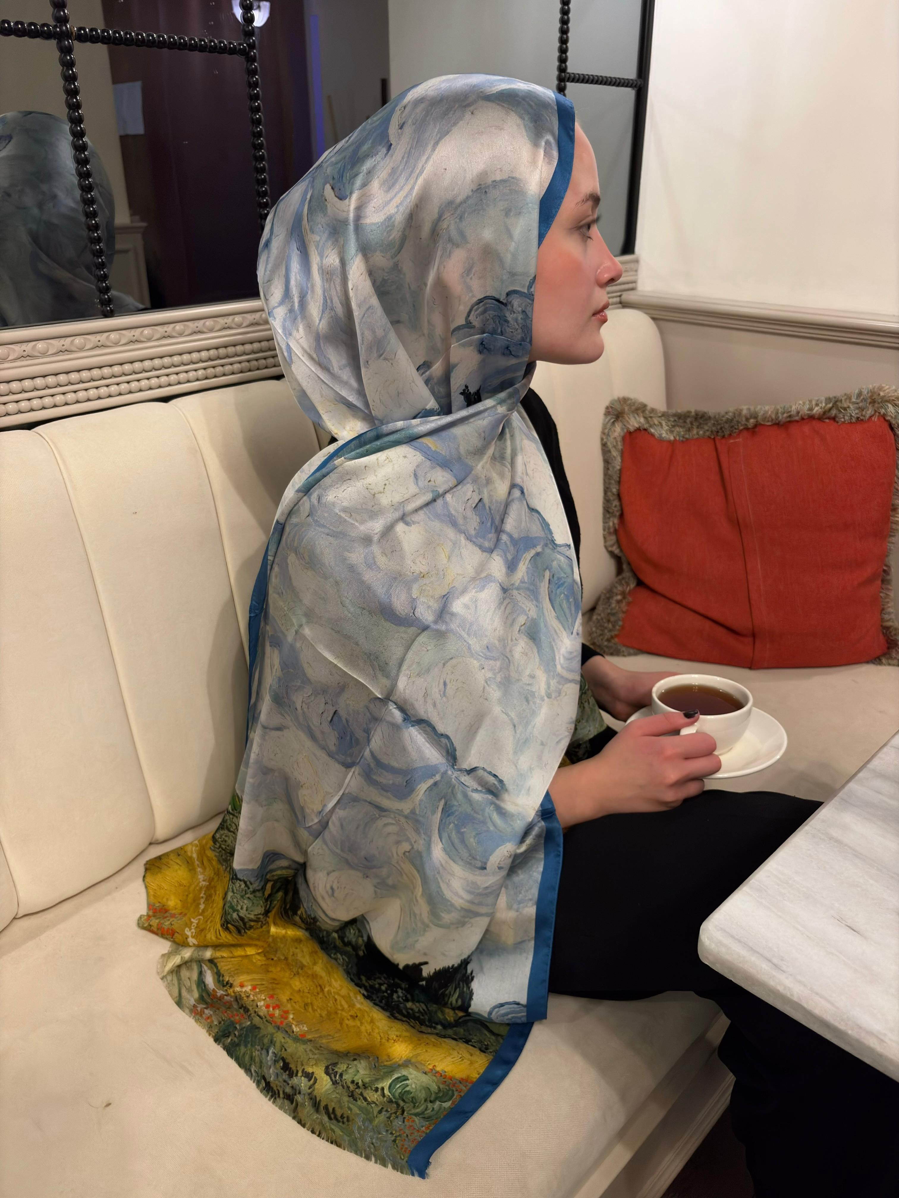 Vala İpek Selvili Buğday Tarlası İpek Şal