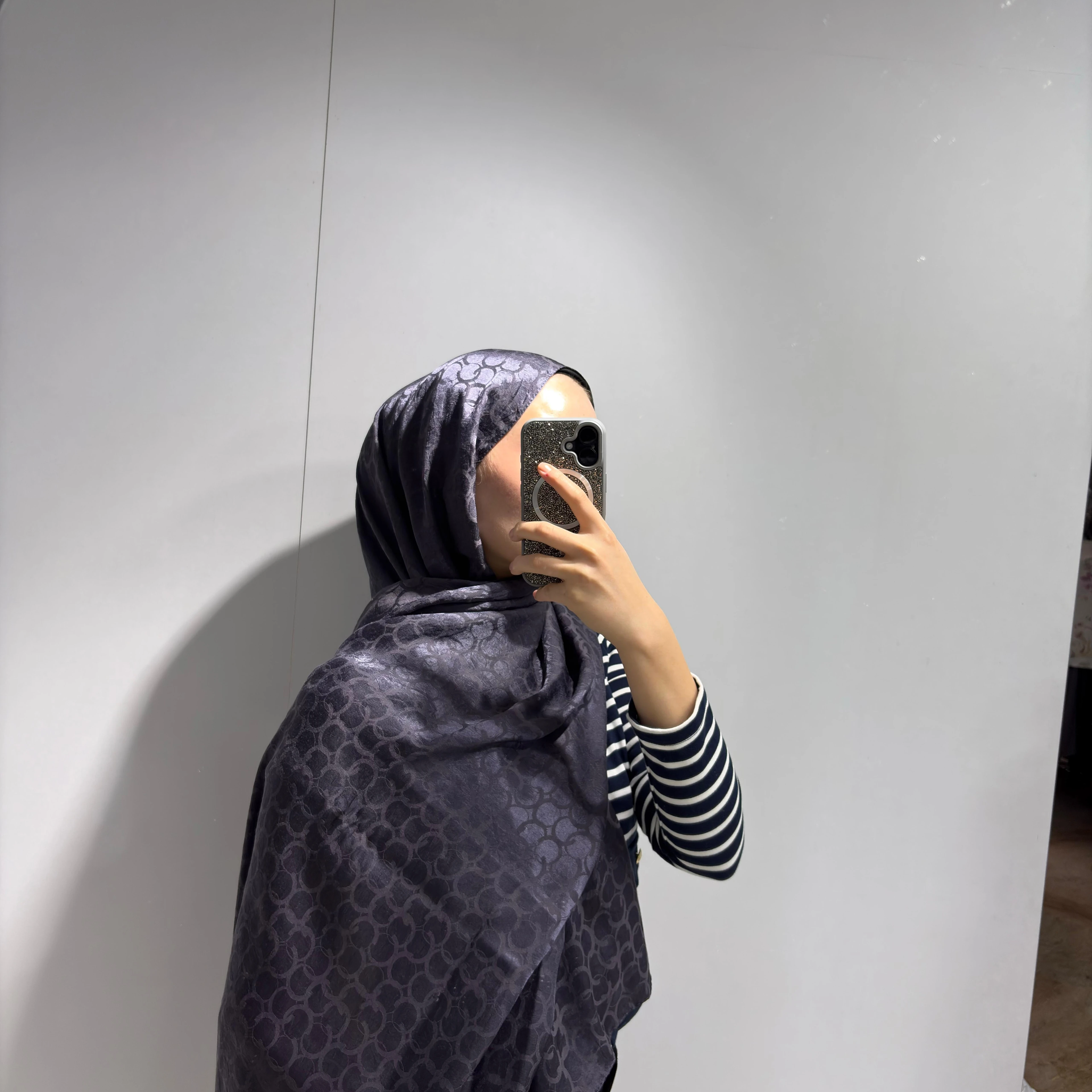 Halka Desen Jakar Şal Antrasit