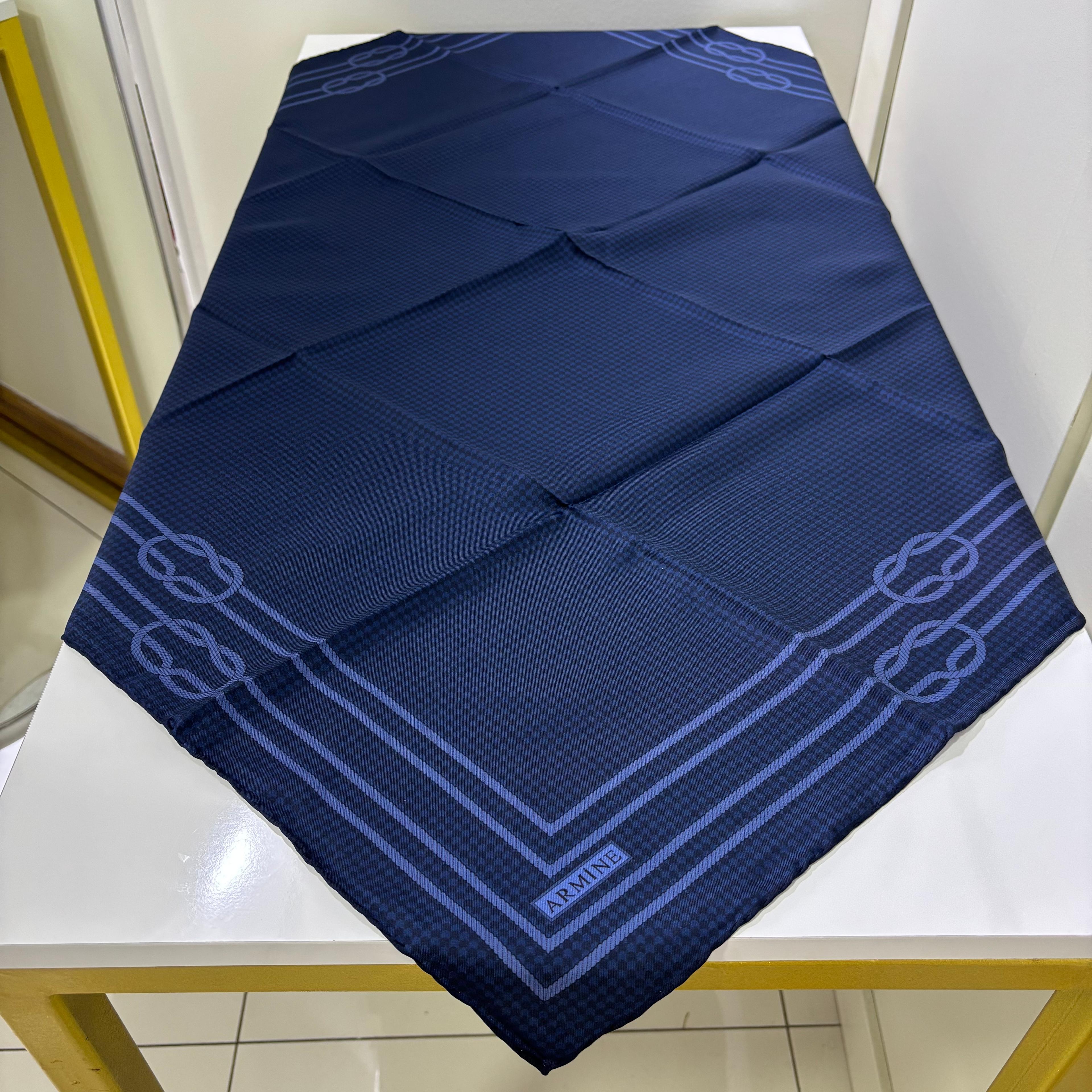 Armine İpek Eşarp 9404D Twill - Lacivert