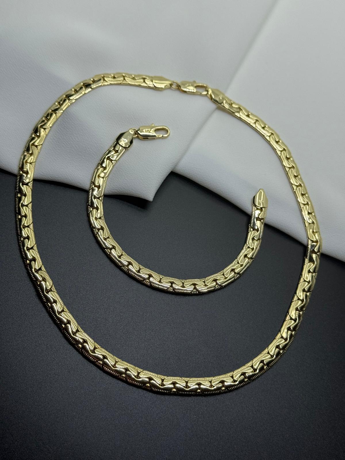 Vip 14 K Renk Kolye ve Bileklik İkili Set