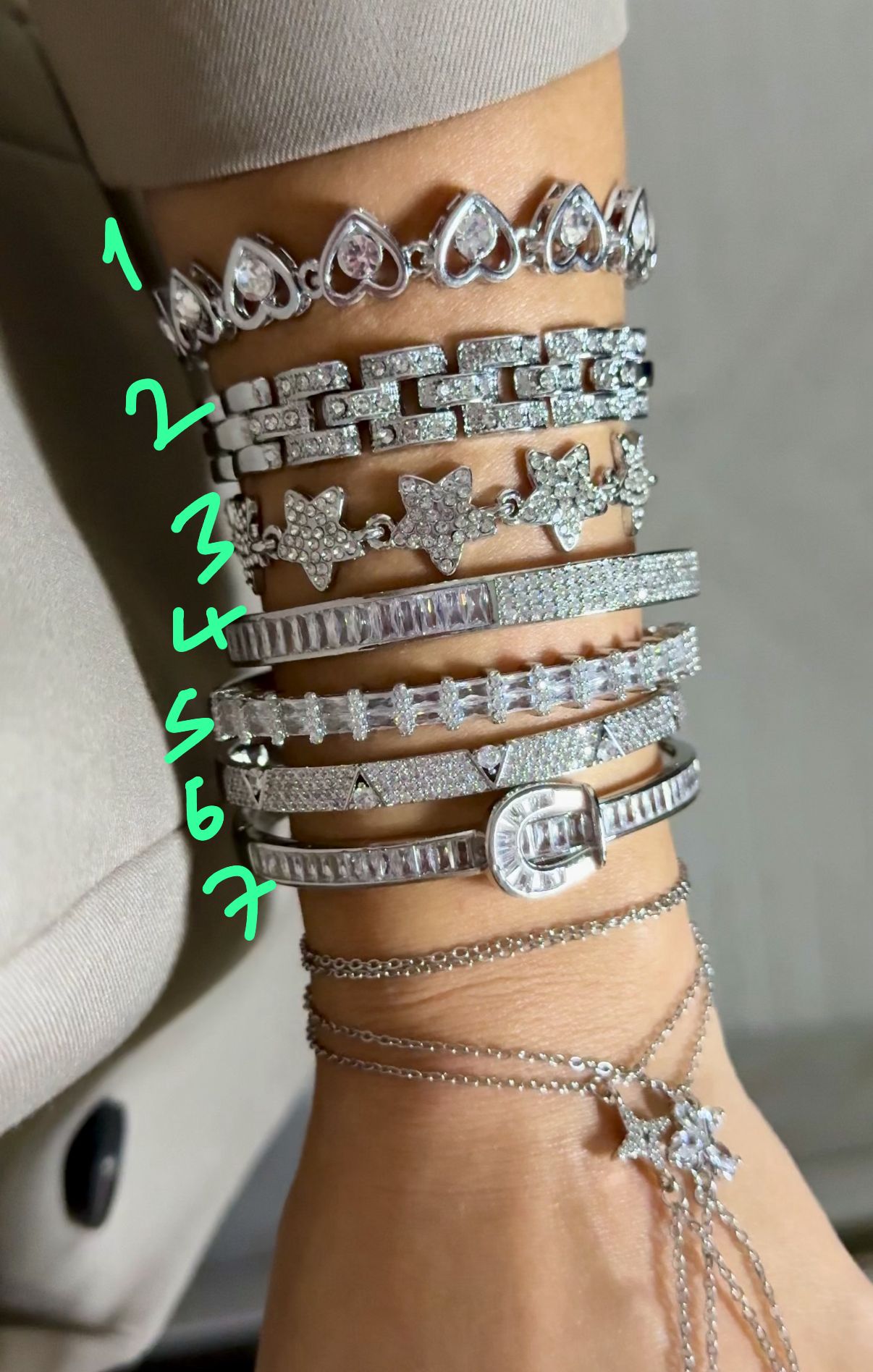 Moon Koleksiyonu Silver Renk Kelepçe ve Bileklikler