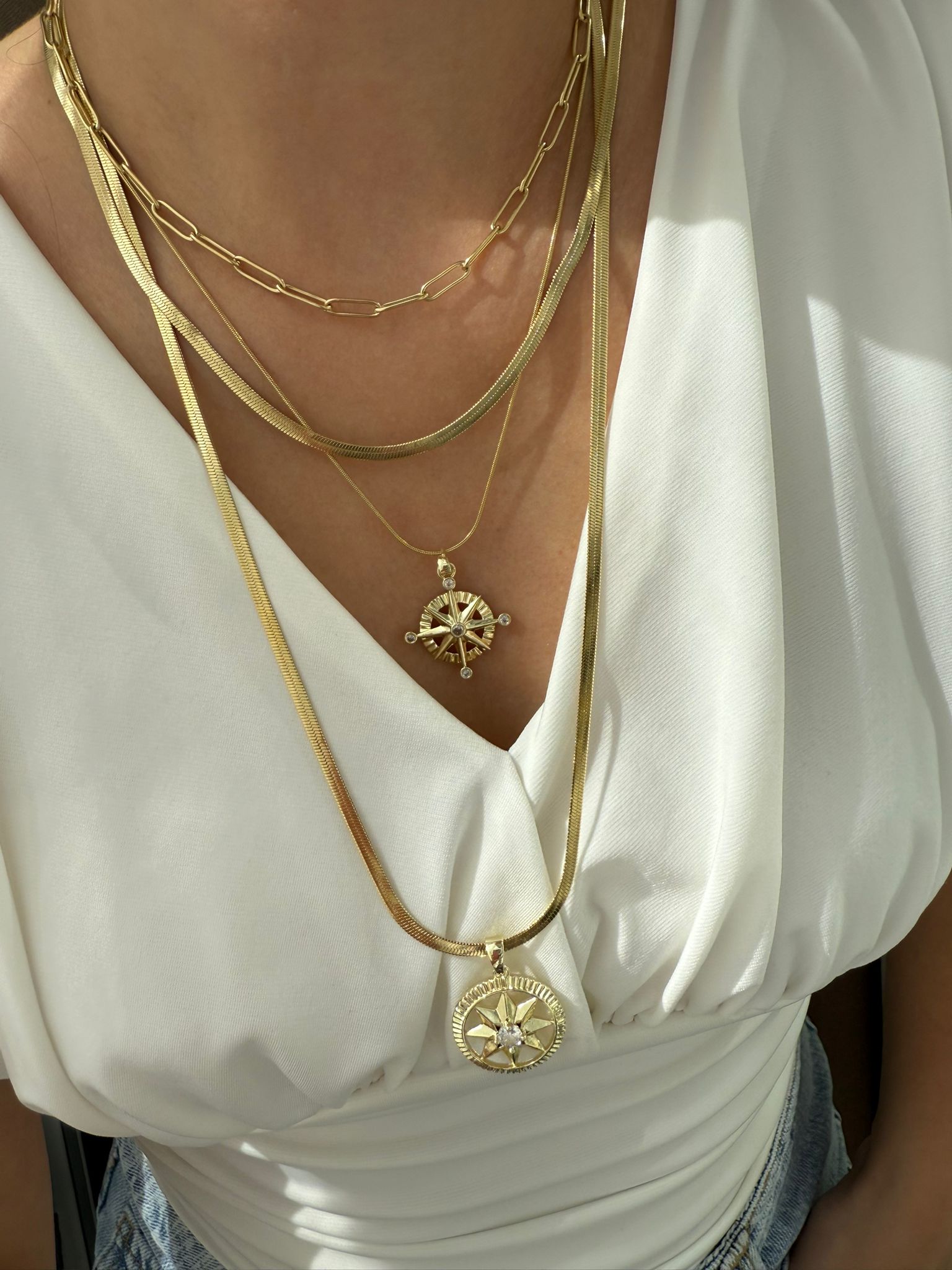 Çelik Dörtlü Diana Kolye Kombini