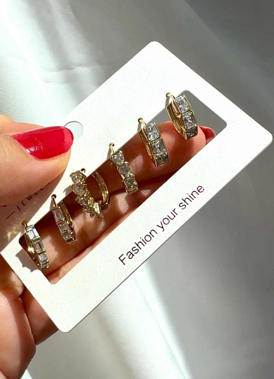 Vip 14 K Renk Altılı Küpe Kombini Stone