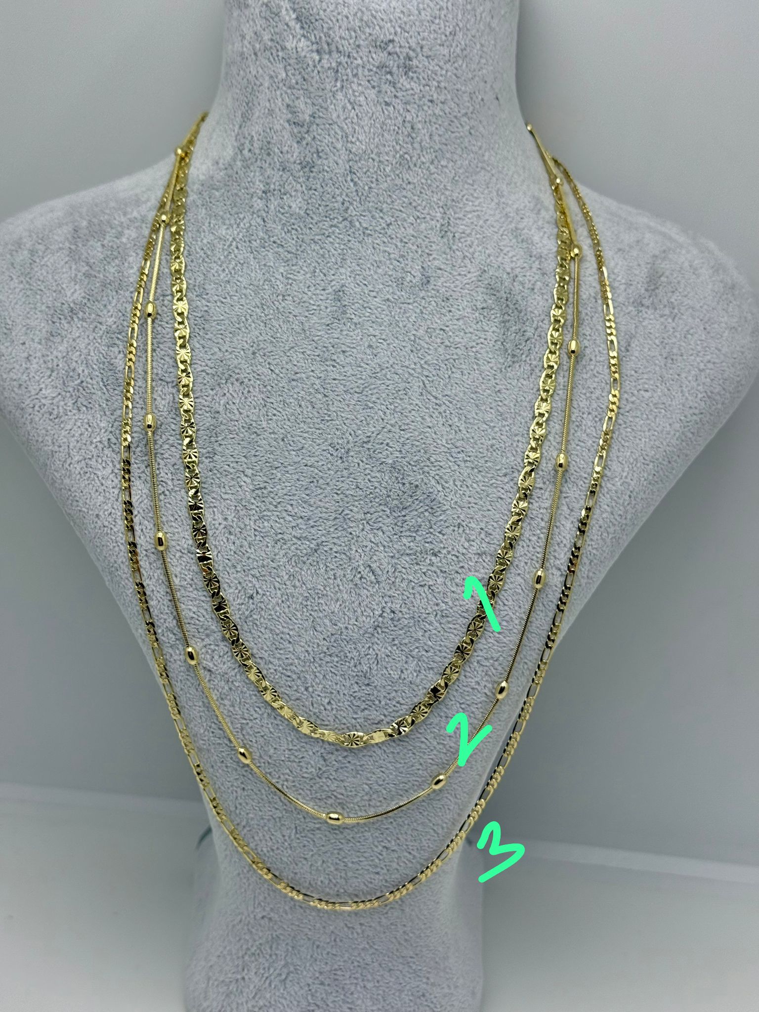 14 K Renk Zincir Kolyeler