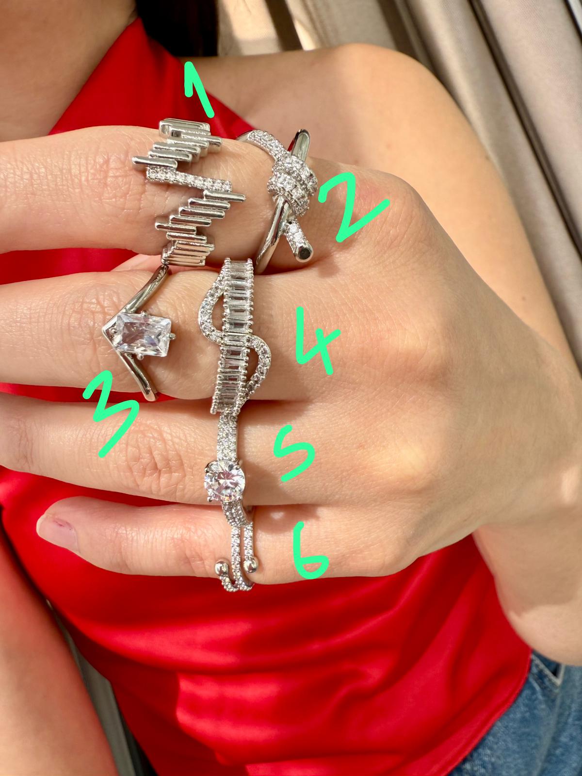 Moon Koleksiyonu Baget Silver Renk Ayarlanabilir Yüzükler