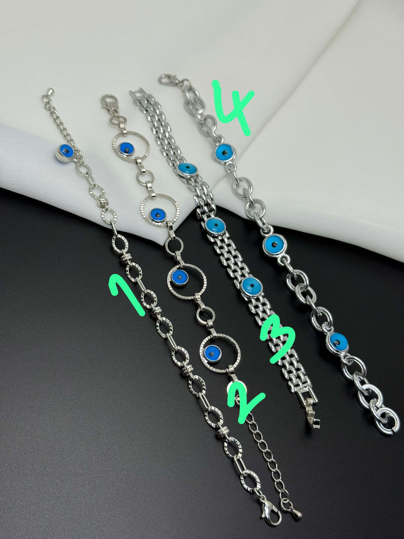 Moon Koleksiyonu Silver Renk Nazar Göz Bileklikler