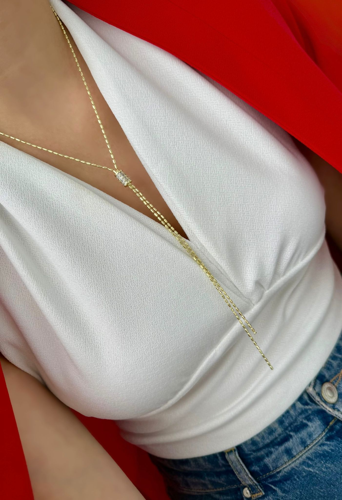 14 K Renk Özel Seri Y Kolye