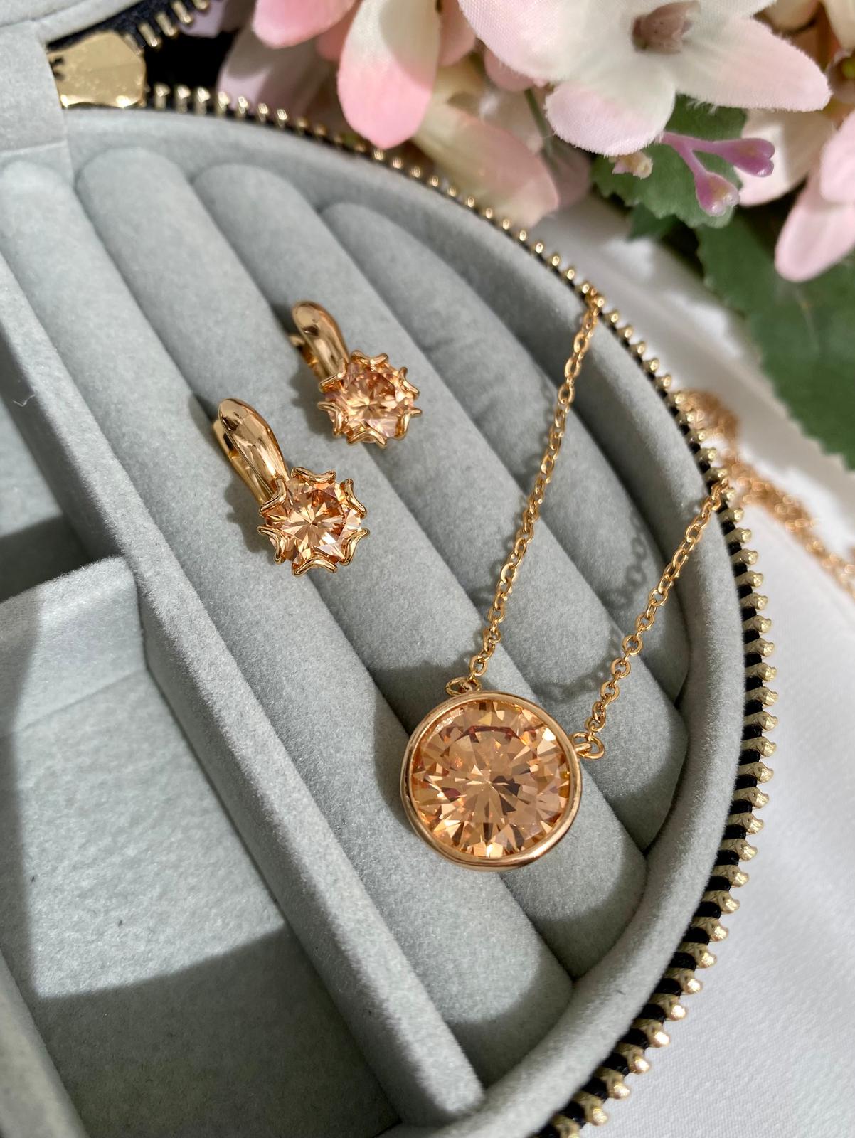 Vip Bal Rengi Kolye veya Bal Rengi Küpe