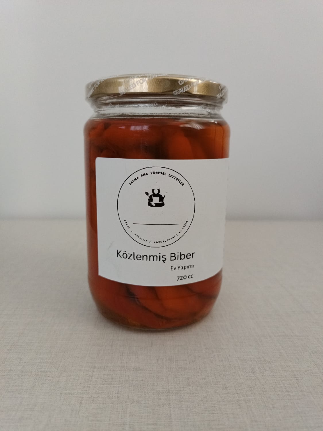 Közlenmiş Kapya Biber 720 cc (Doğal, Ev Yapımı)