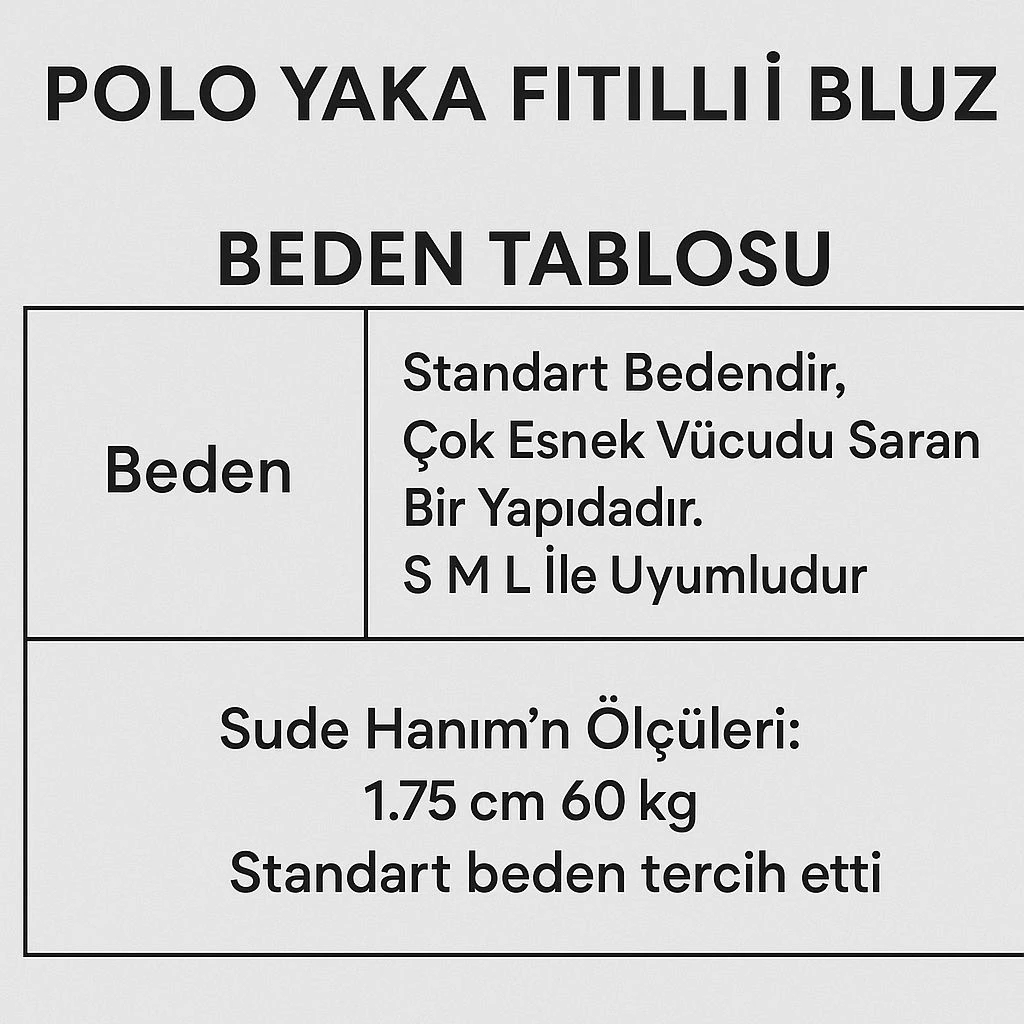 Polo Yaka Fitilli Triko Bluz