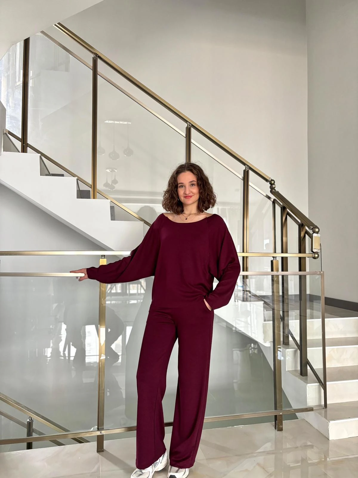 Kayık Yaka Modal Kumaş Eşofman Takımı