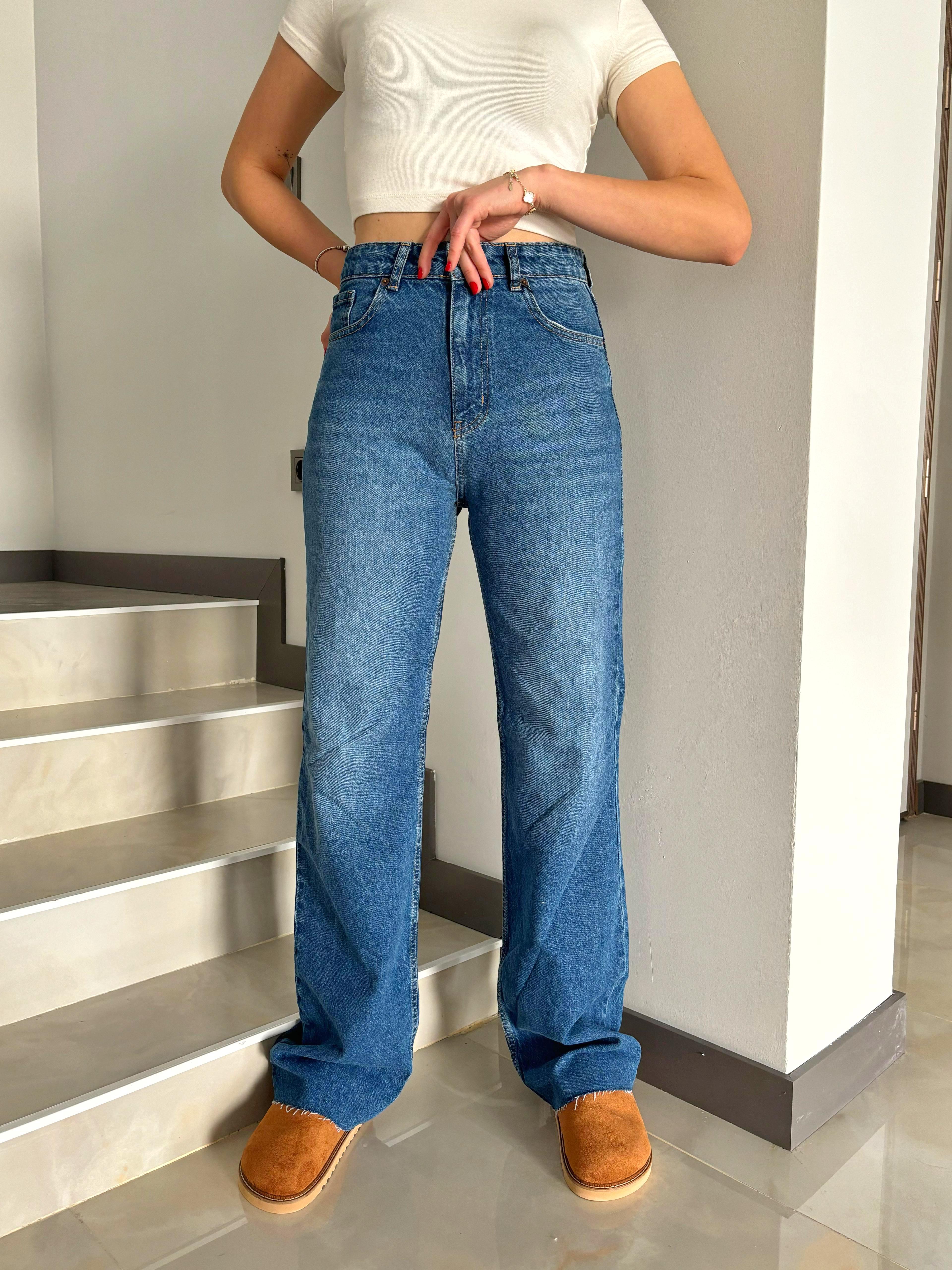 Mavi Yıkamalı Palazzo Jean