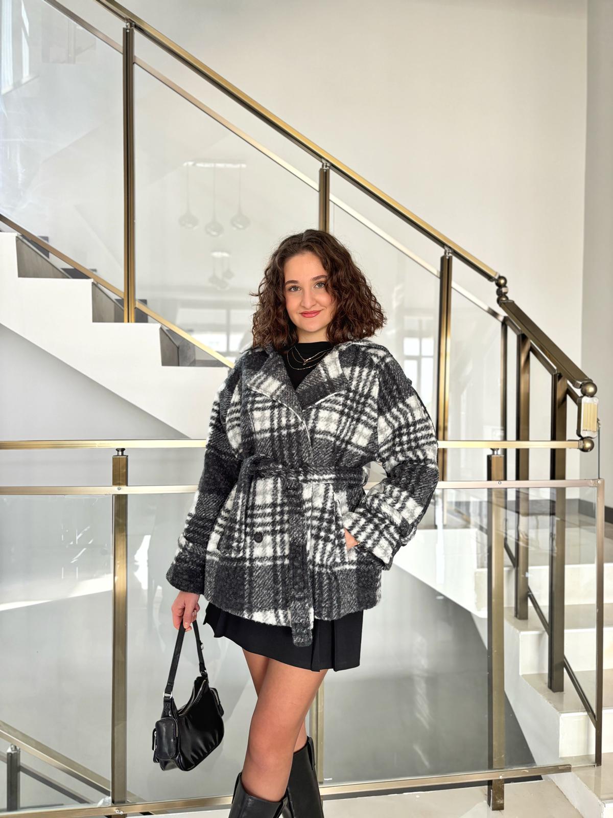 Ekose Desenli Kruvaze Kaban