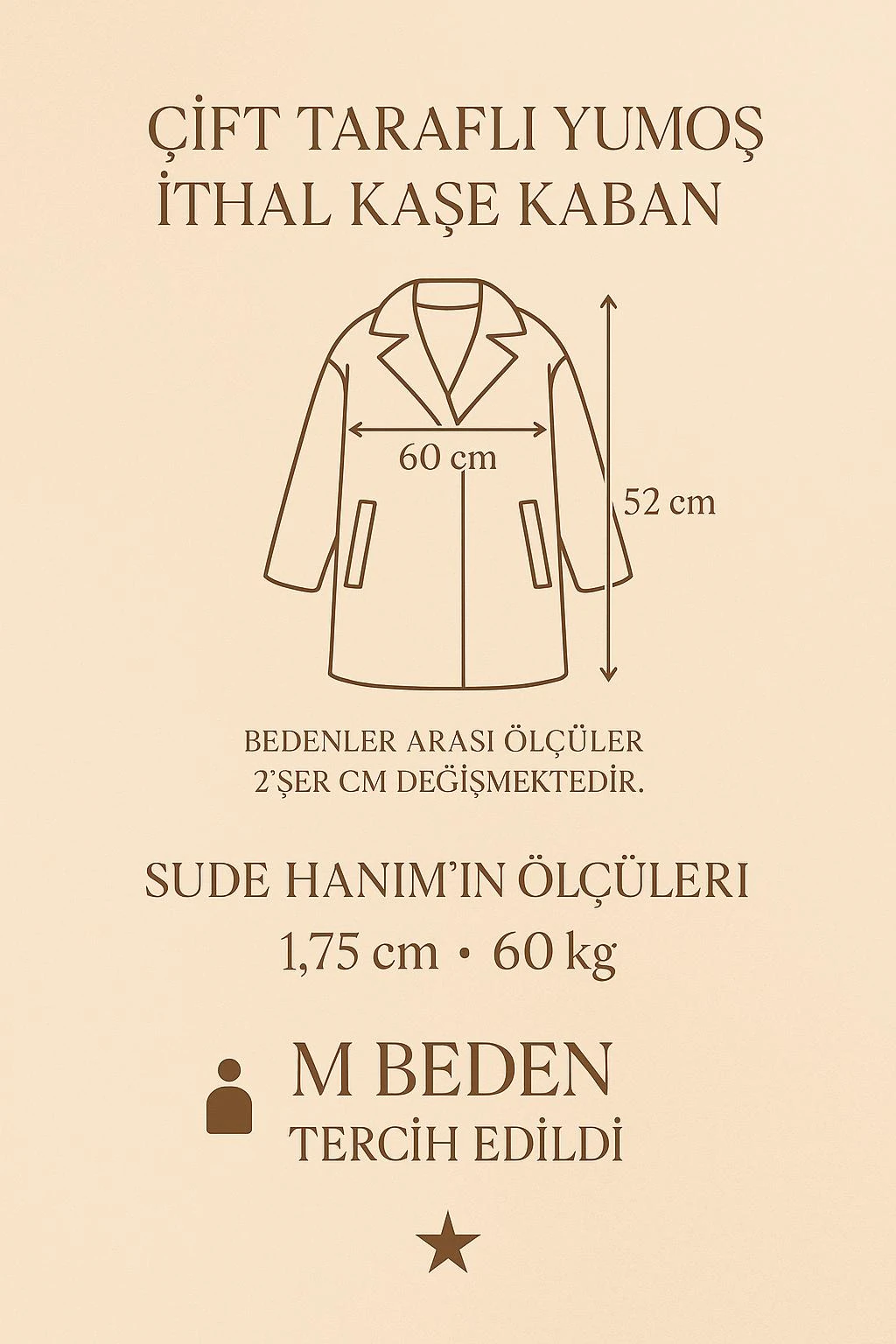 Çift Taraflı Yumoş İthal Kaşe Kaban